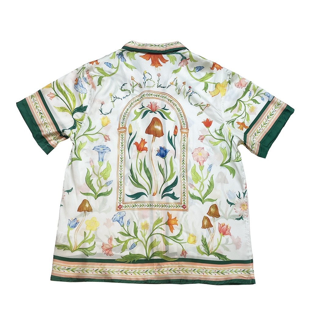 Casablanca Graffiti flower printed silk shirt