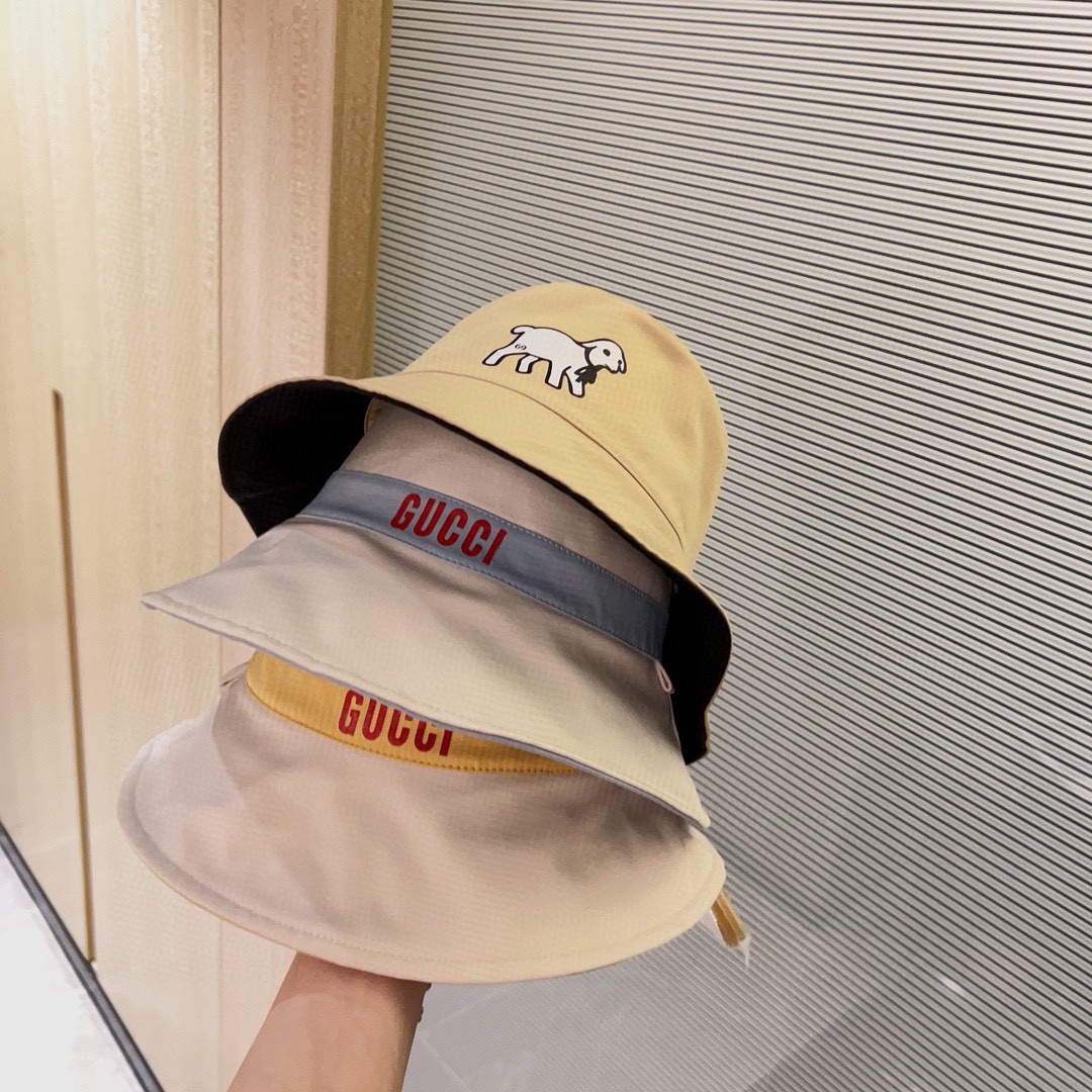 [Gucci Gucci] 2023 new deer double-sided fisherman hat