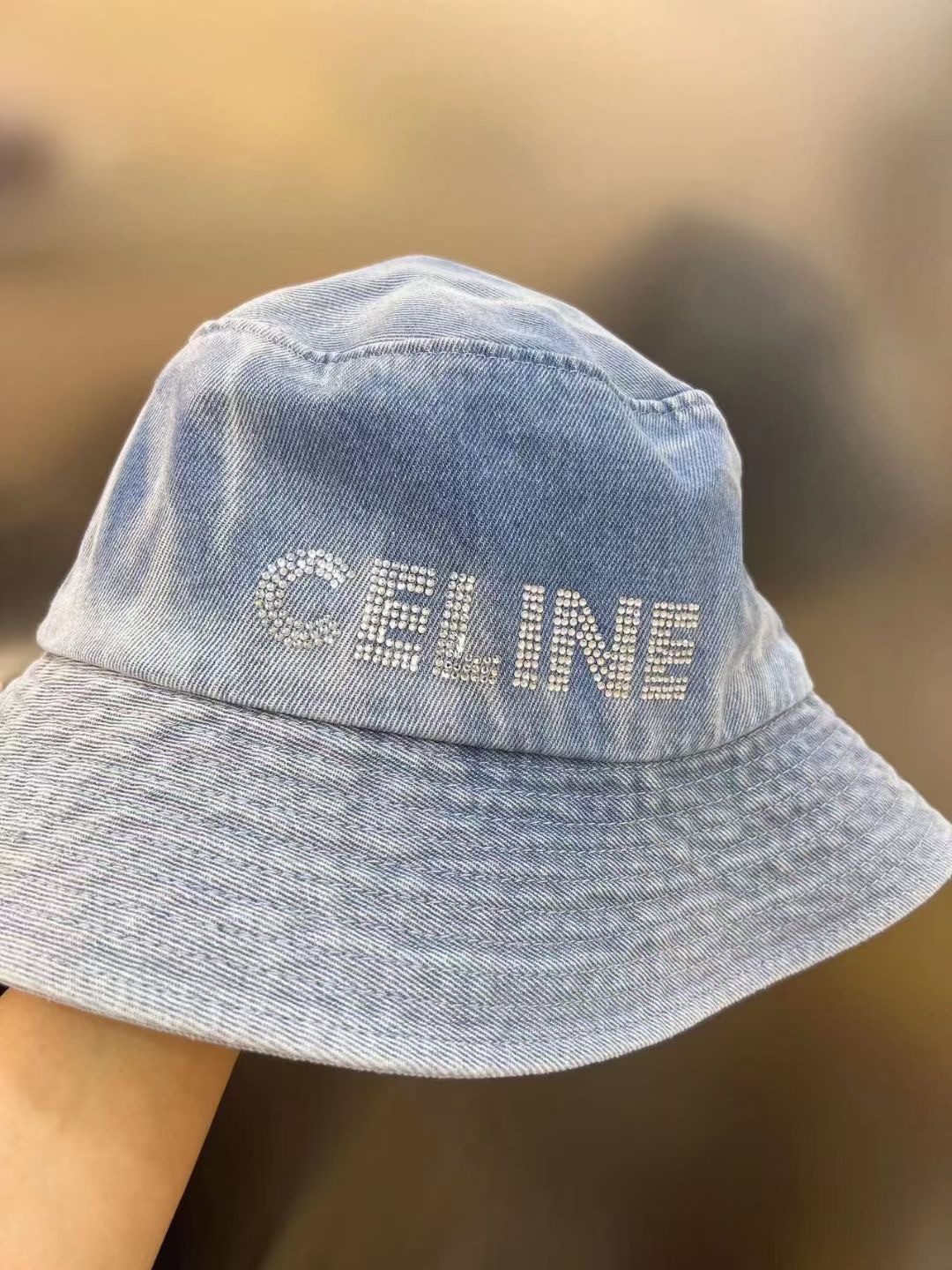 CELINE New New Washed Denim Fisherman