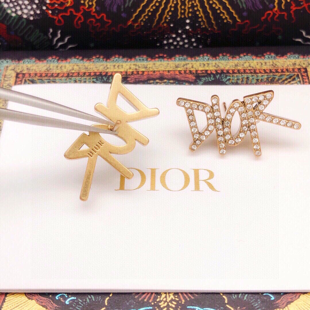Dior Mini Alphabet Stud Earrings