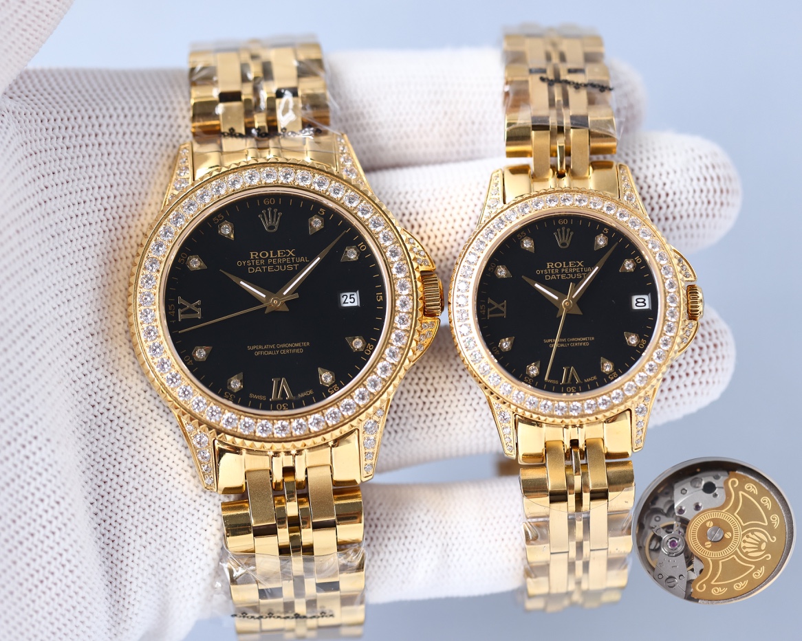 Rolex 316 top stainless steel material, stainless steel bezel set with multiple Swarovski diamonds