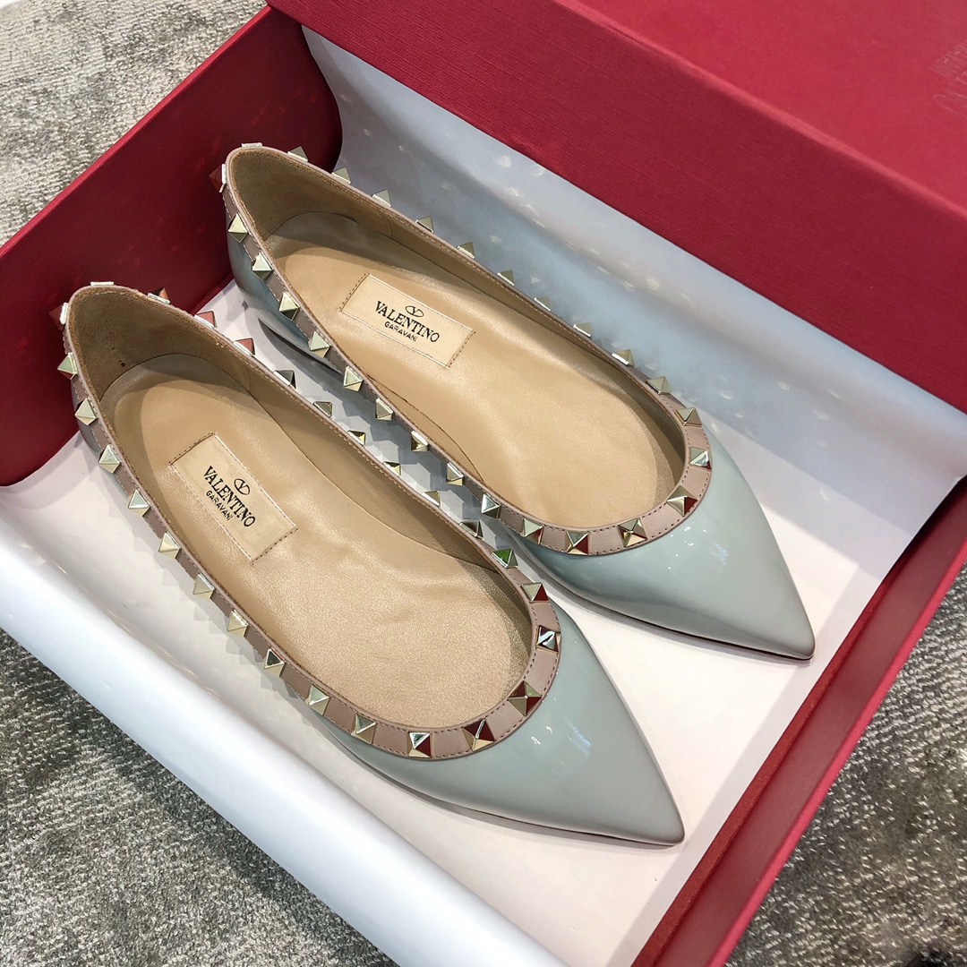 Valentino VT Collection Flats Patent Leather Blue