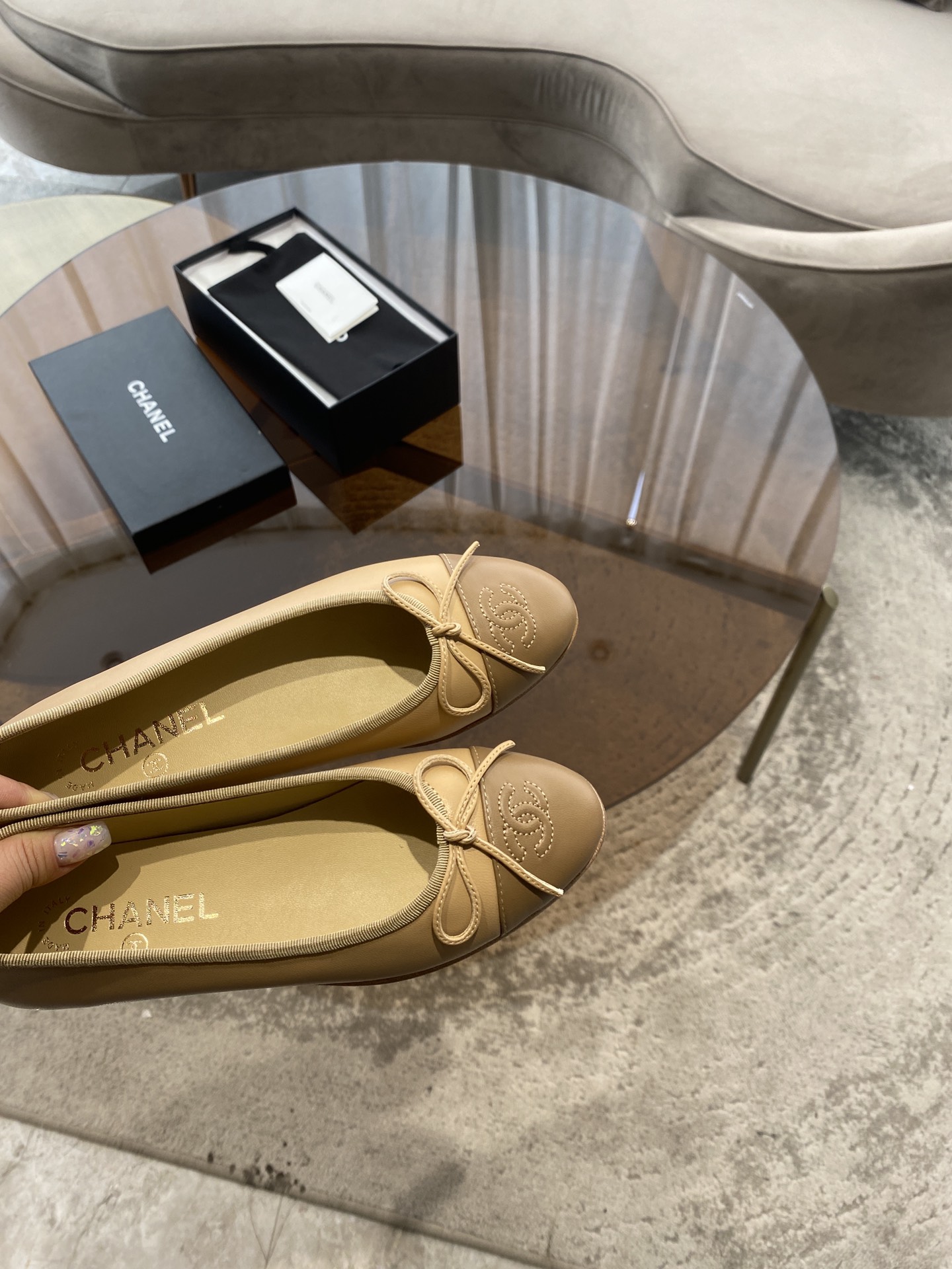 CHANEL ballet shoes Imported custom leather Italy imported leather outsole