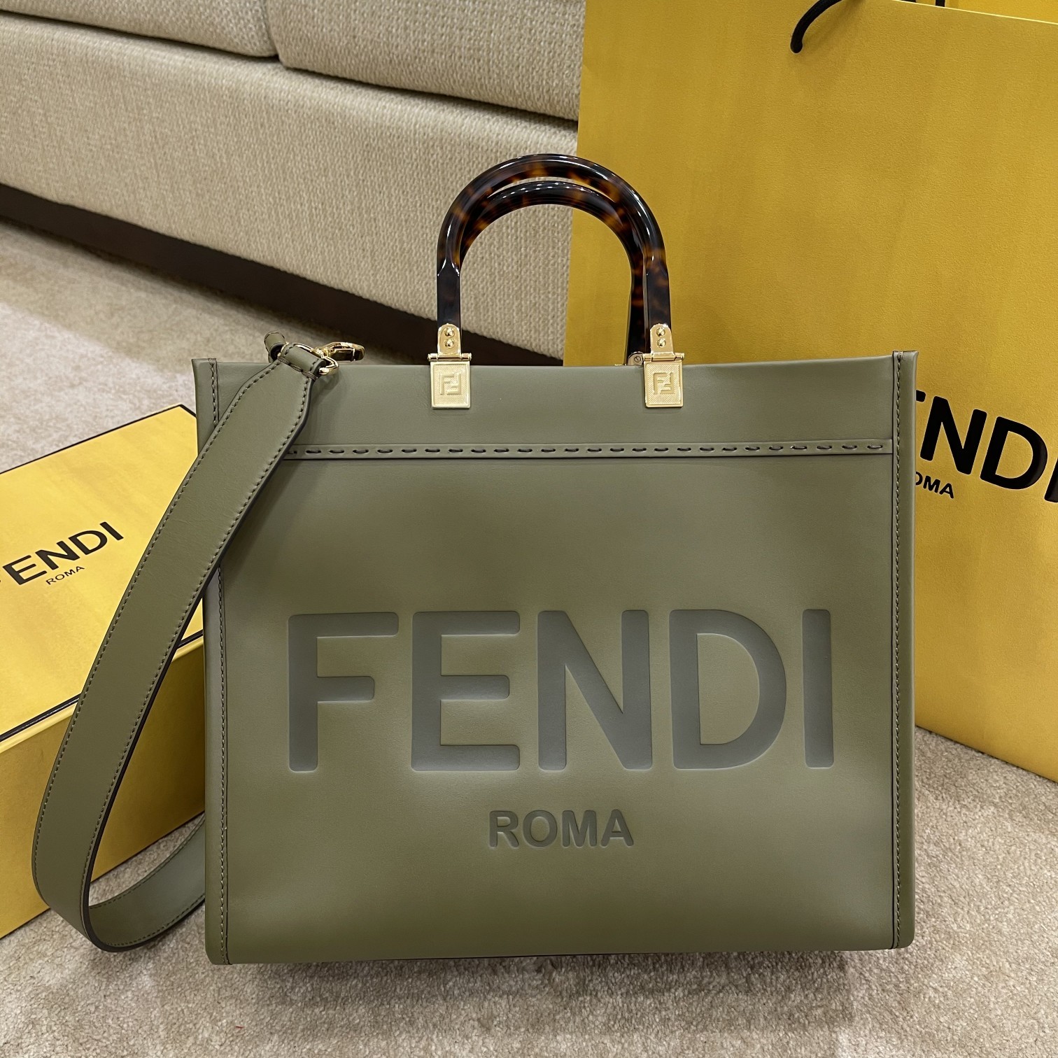 FENDI small  new size shine tote tote bag 
