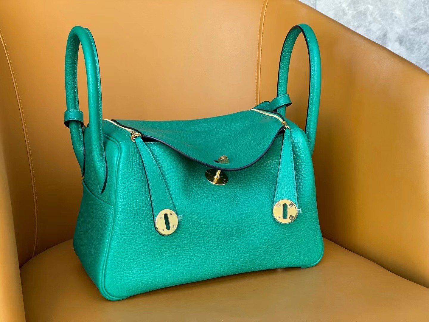 lindy26 velvet green tc leather gold buckle