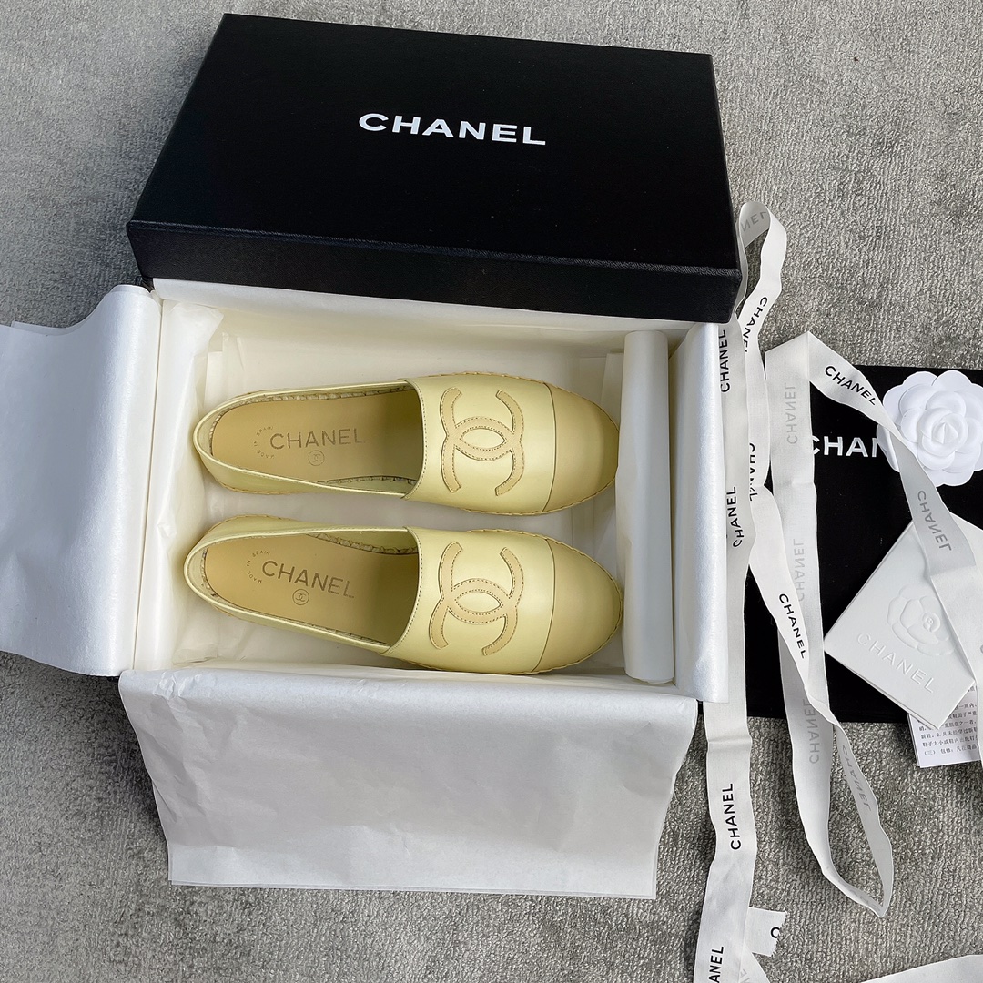CHANEL fisherman shoes custom mixed sheepskin imported leather embryo leather upper soft inner cushion sheepskin