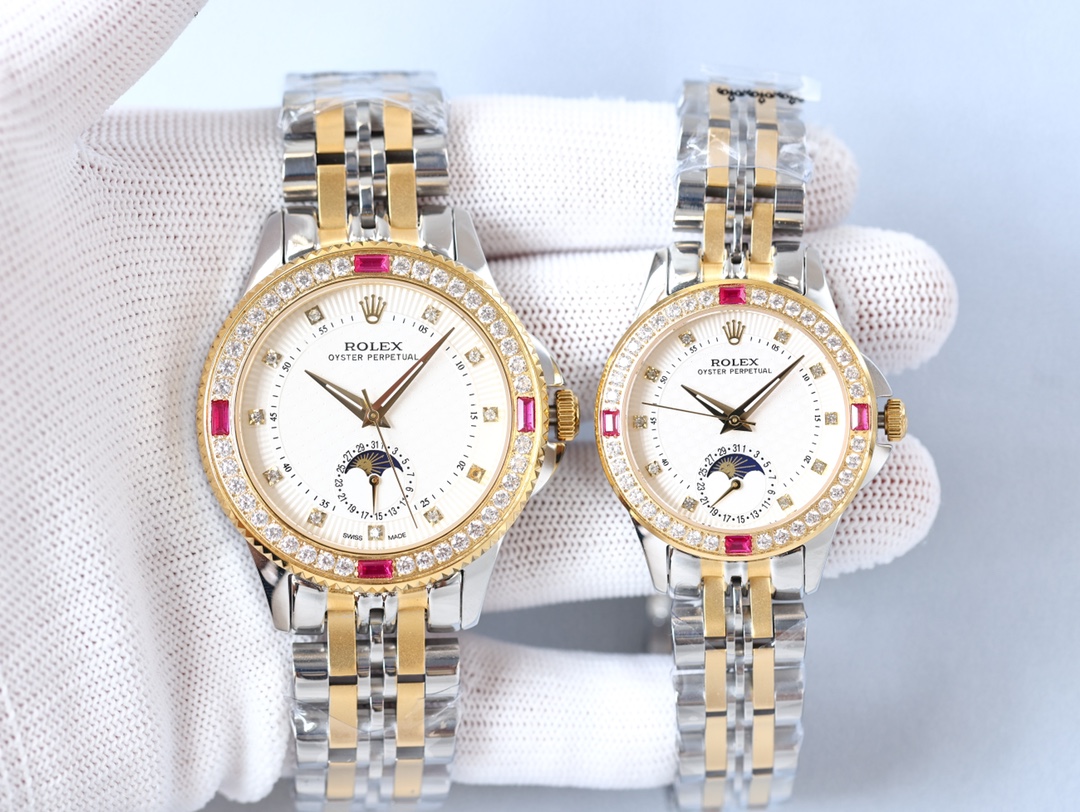 Rolex Classic Series Couple Mechanical Moon Phase Watches