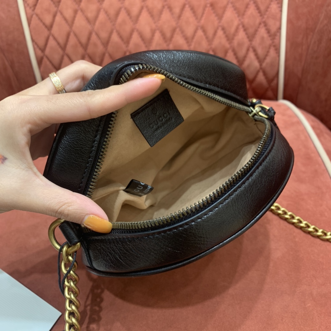 GUCCI marmont round cake full skin black #550154