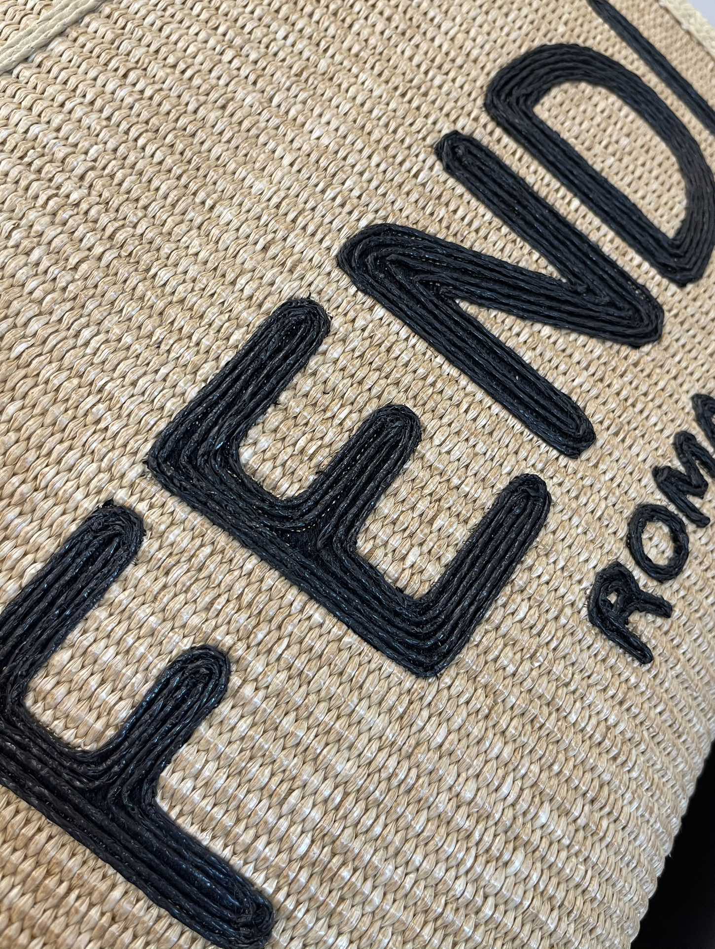 FENDI Sunshine Straw Tote Bag