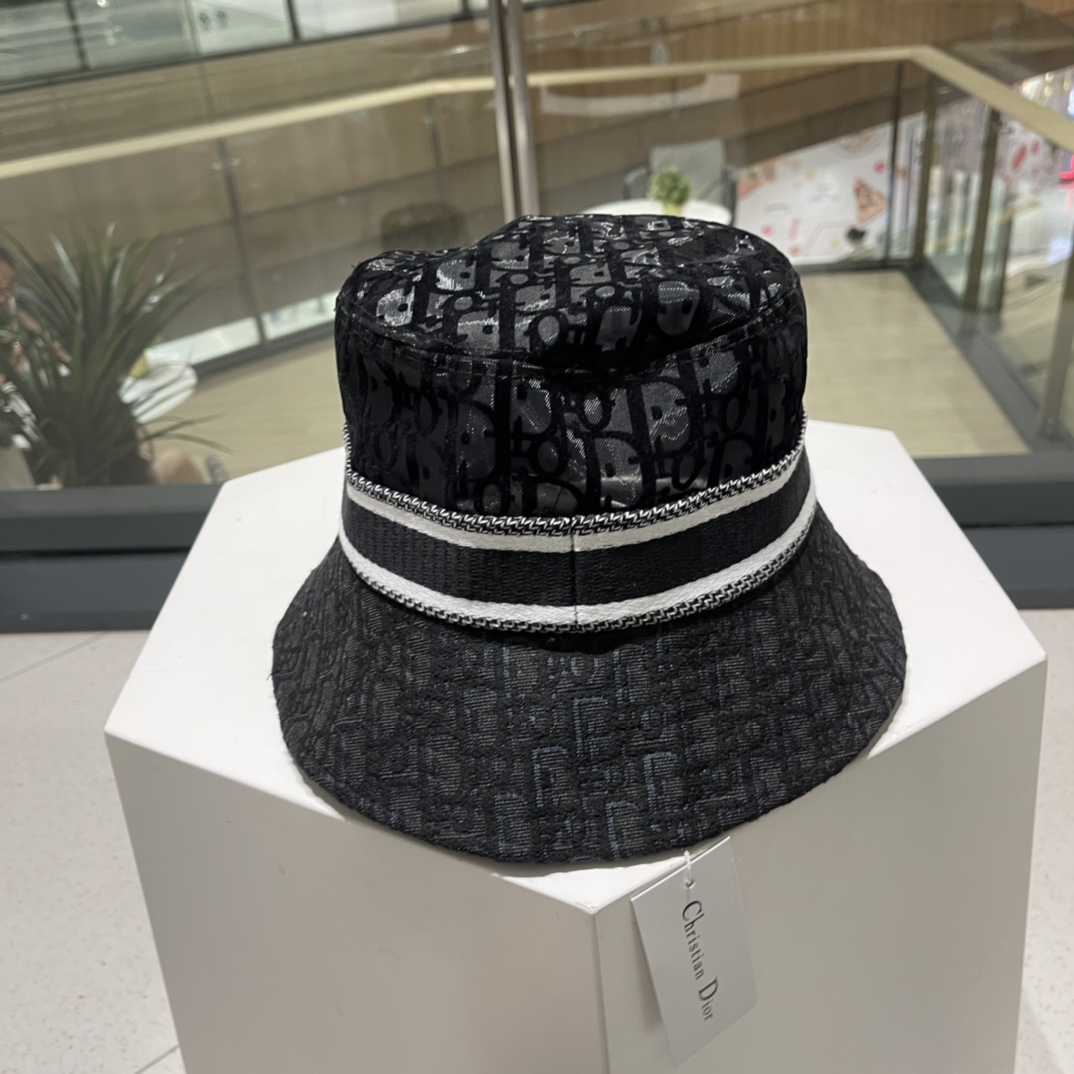 Dior counter new comfortable full print embroidery hat
