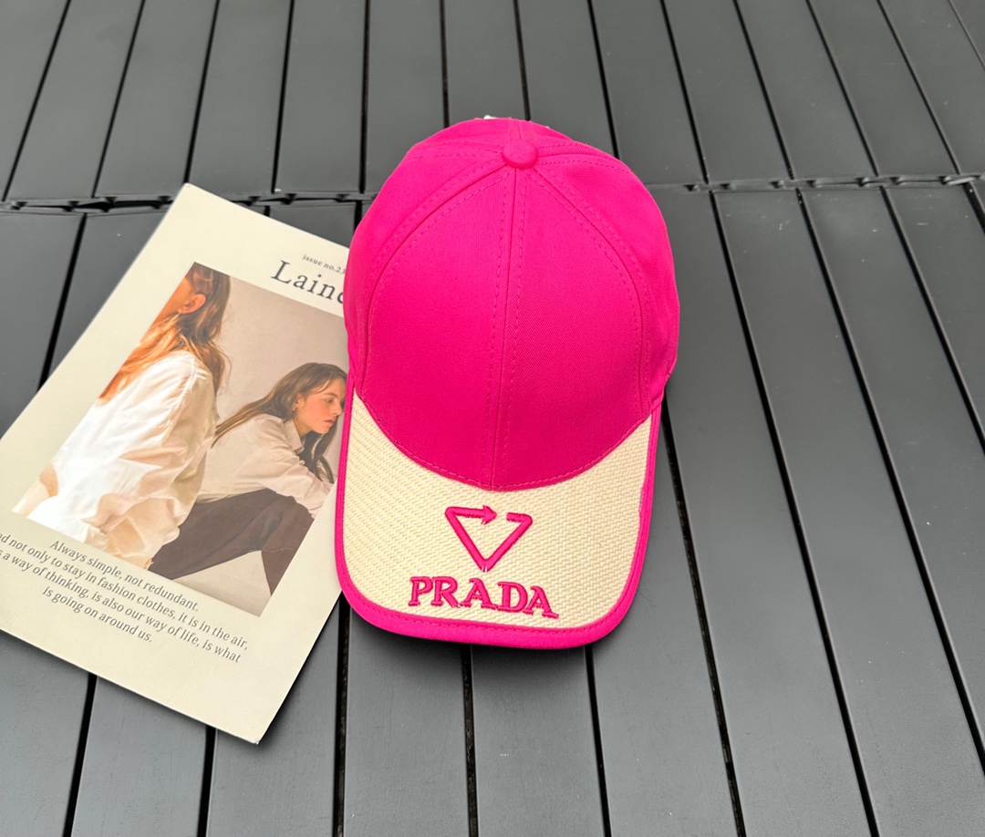 prada classic triangle logo baseball cap