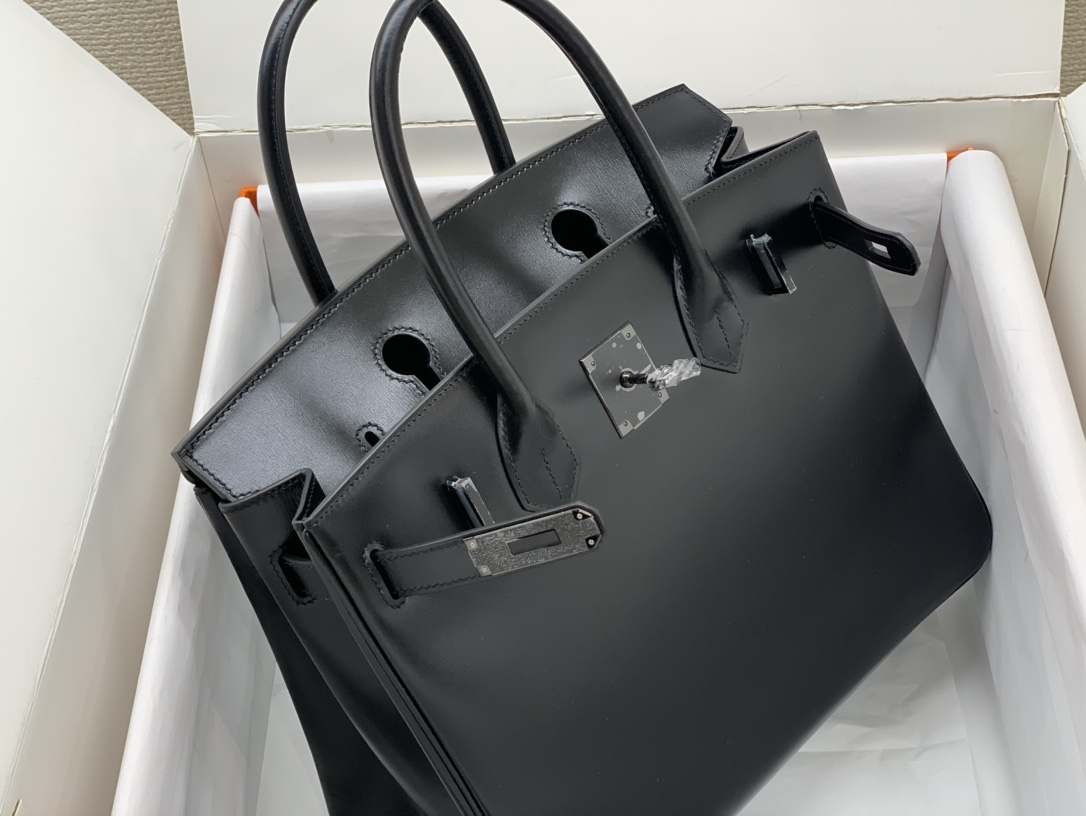 birkin30 antique bag box leather limited edition black buckle all hand sewn