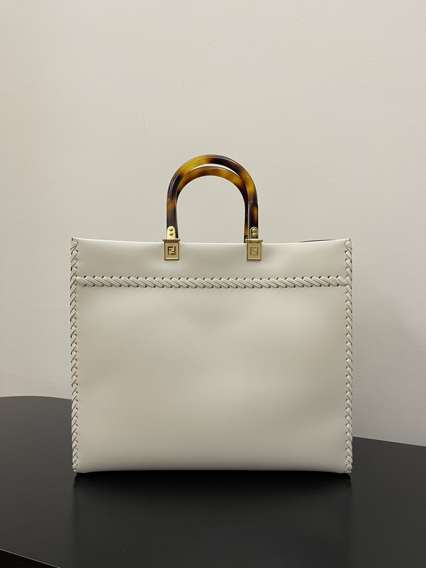 FENDI medium side leather woven 
