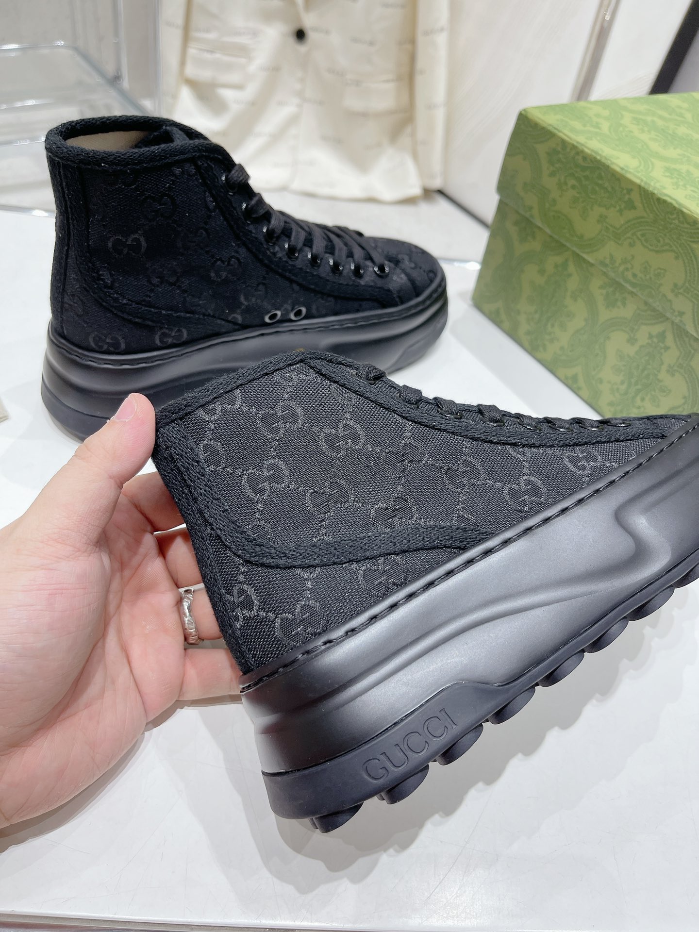 Gucci Explosive Presbyopia Canvas Casual Platform Shoes