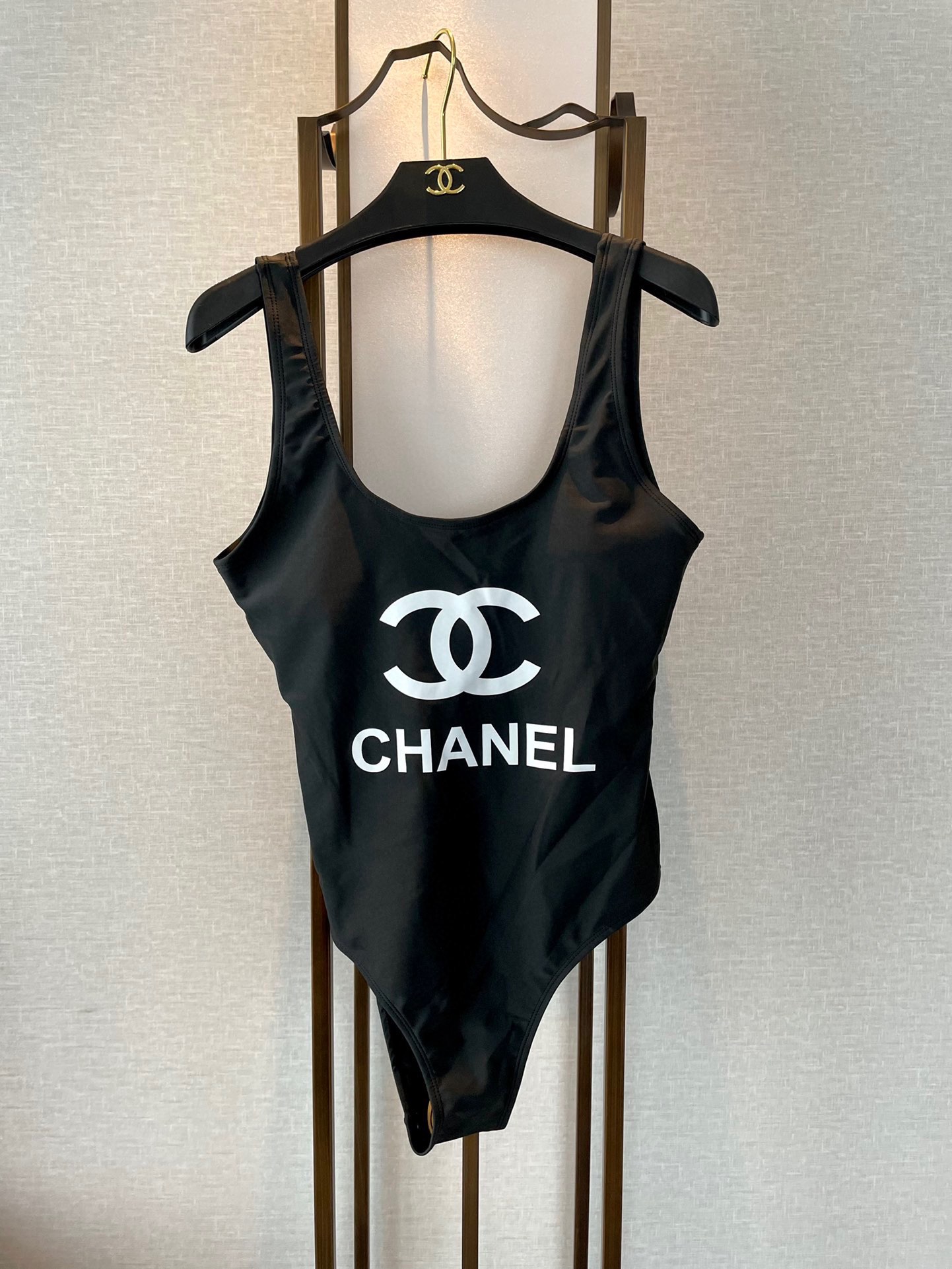 Chanel new black one-piece swimsuit