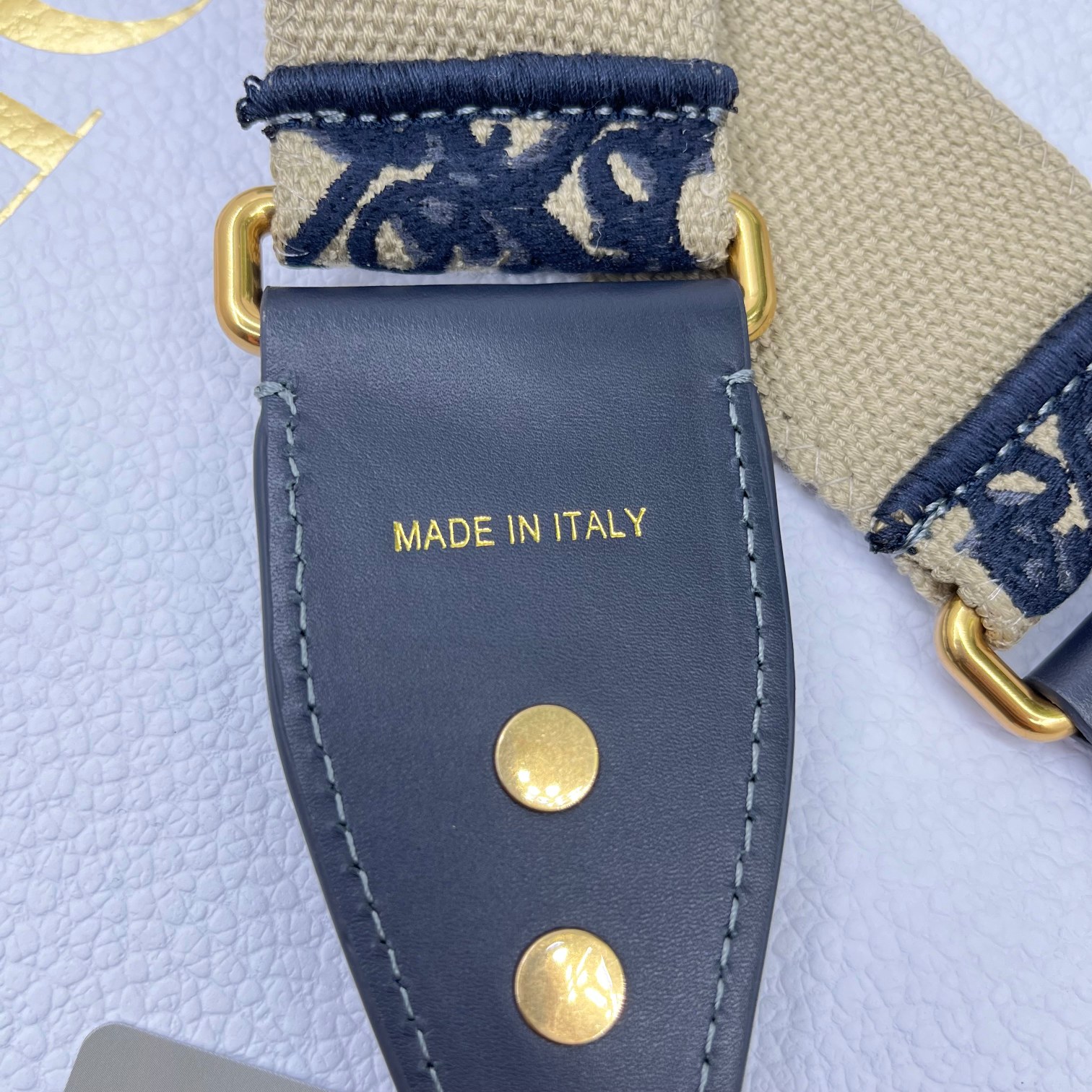 Dior Blue D shoulder strap