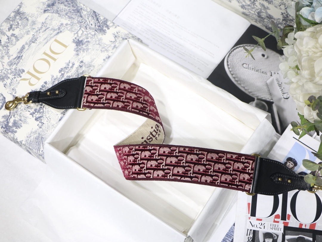 Dior date red D Oblique velvet shoulder strap