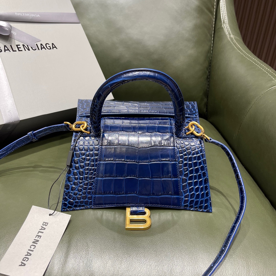 BALENCIAGA 𝐇𝐨𝐮𝐫𝐠𝐥𝐚𝐬𝐬𝐬 𝐒 crocodile-textured cowhide