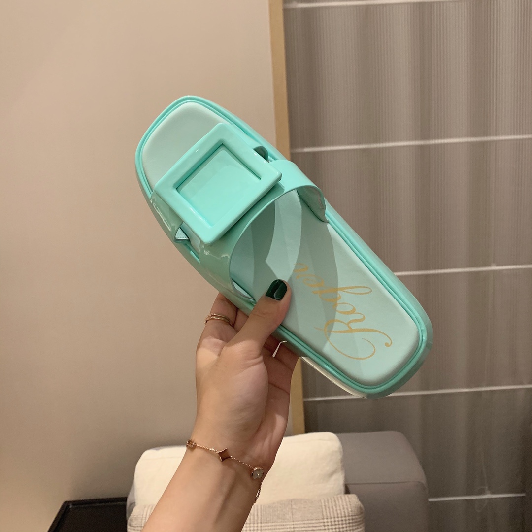 Roger Vivier | 𝟐𝟎𝟐𝟏/𝐒𝐒 𝐧𝐞𝐰 RV Top Edition Diamond Buckle Slippers Swarovski Crystal Diamonds