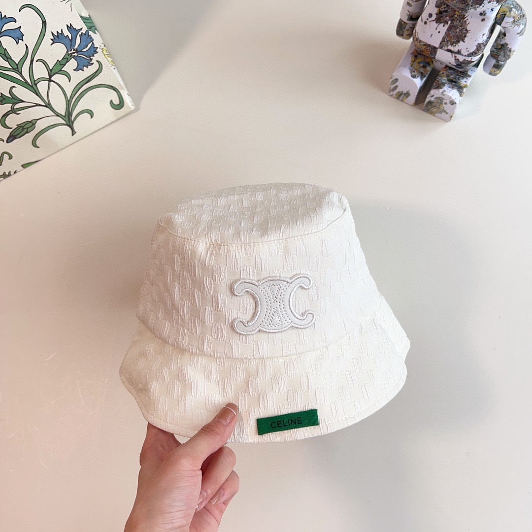 CELINE 2023 new Arc de Triomphe fisherman hat bucket hat