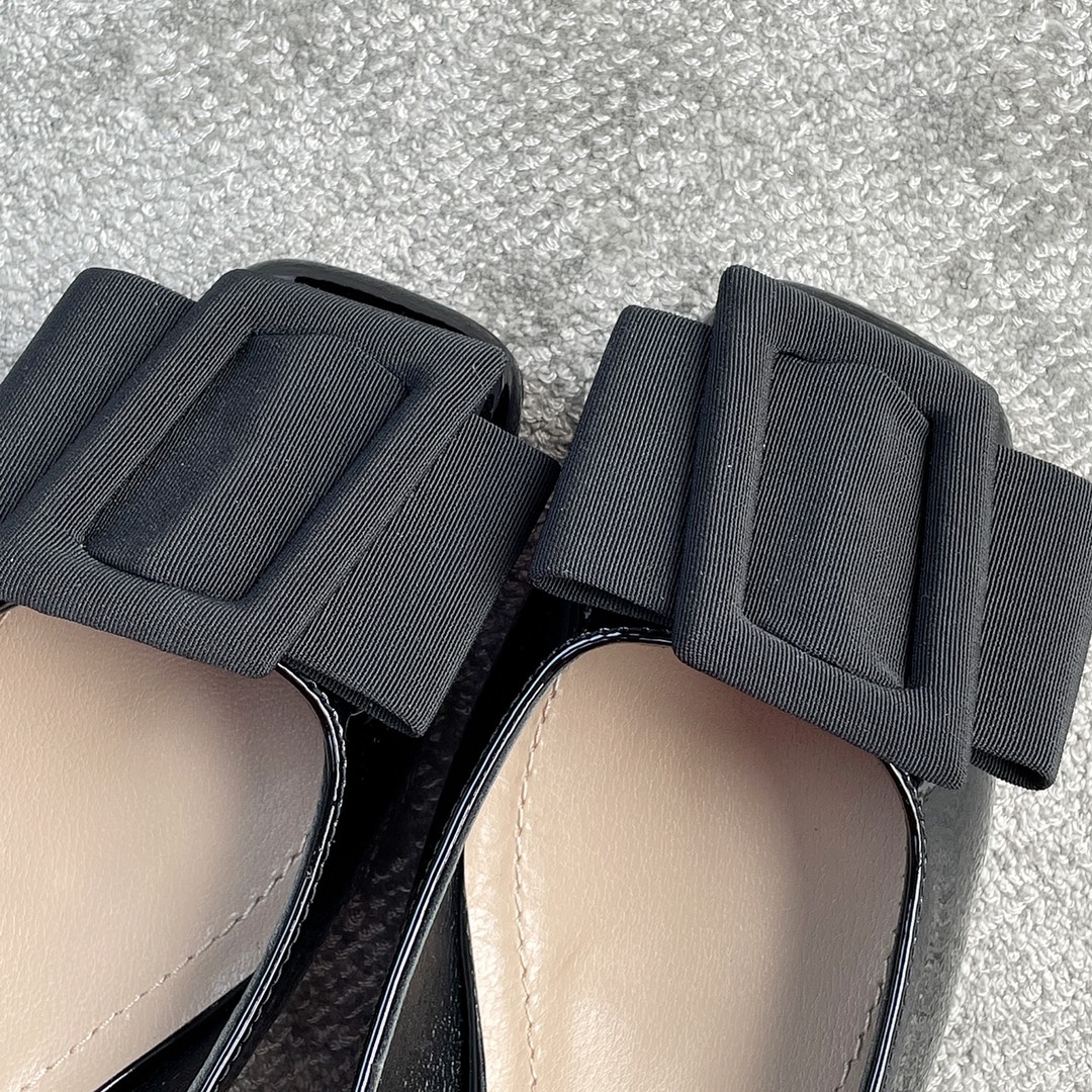 DIOR Ballet Heels Black Cloth Buckle 3.5cm