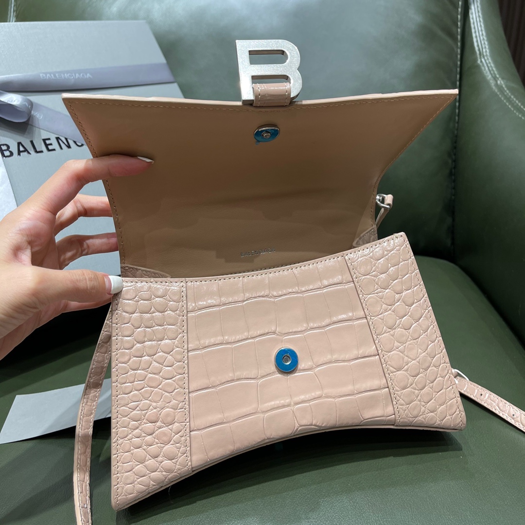 BALENCIAGA 𝐇𝐨𝐮𝐫𝐠𝐥𝐚𝐬𝐬𝐬 𝐒 crocodile-textured cowhide