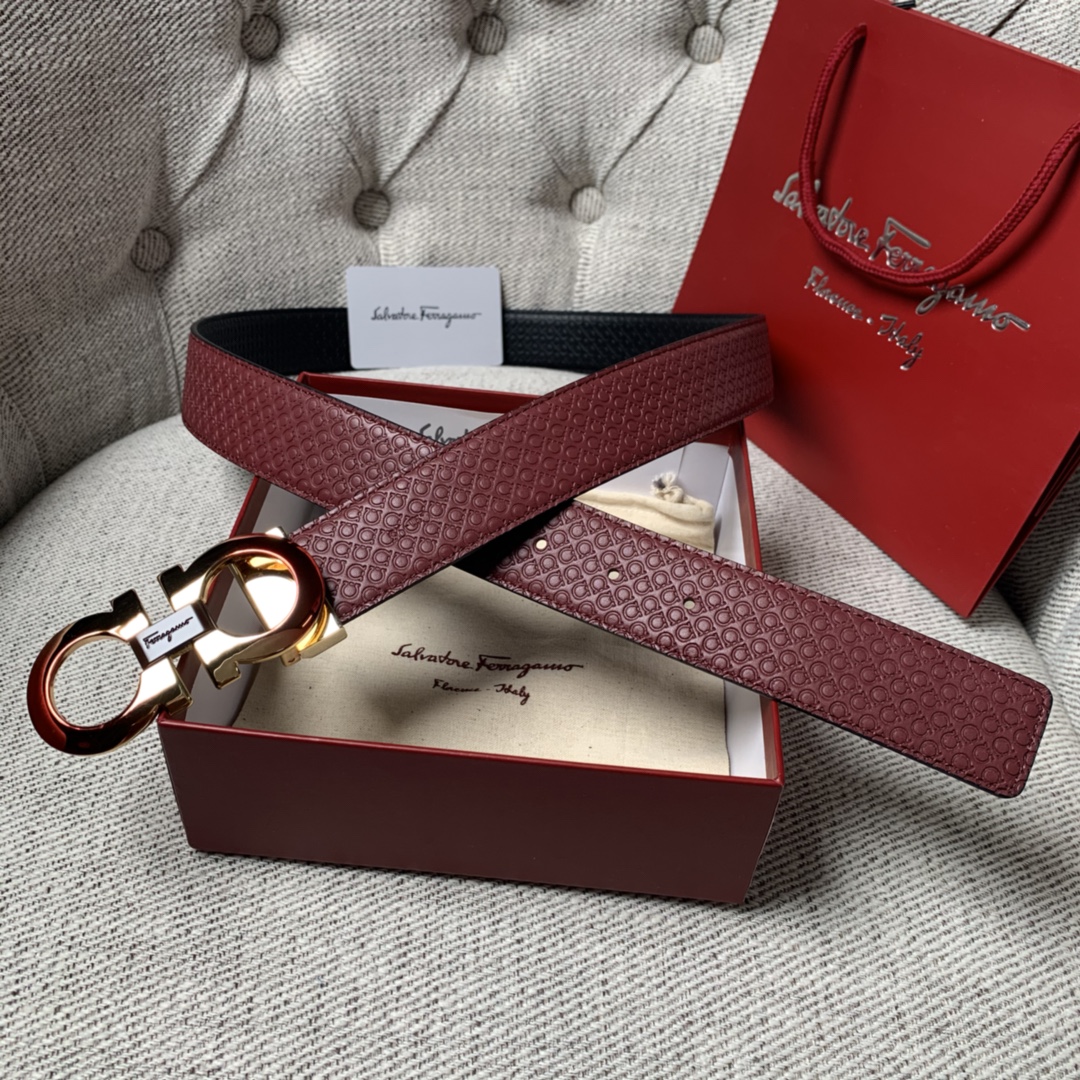 FERRAGAMO double-sided imported cowhide