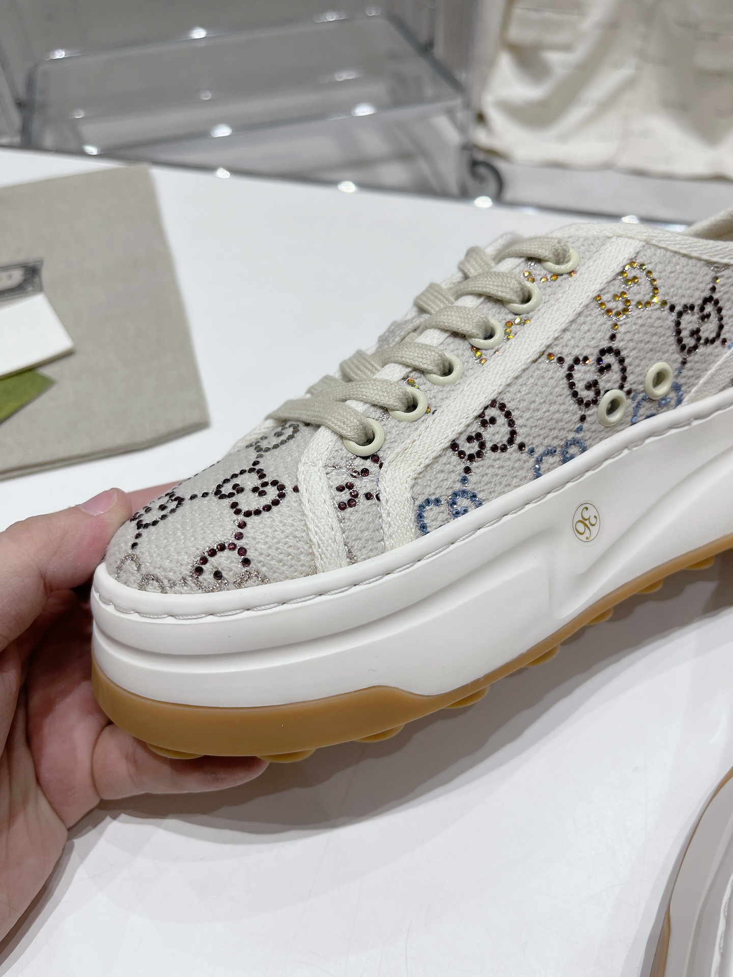 Gucci Explosive Presbyopia Canvas Casual Platform Shoes