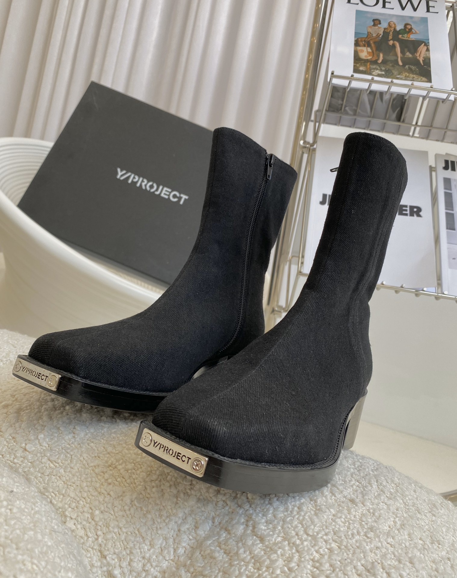 Y/Project private order washed denim import open beads two layer rubber outsole combination bottom