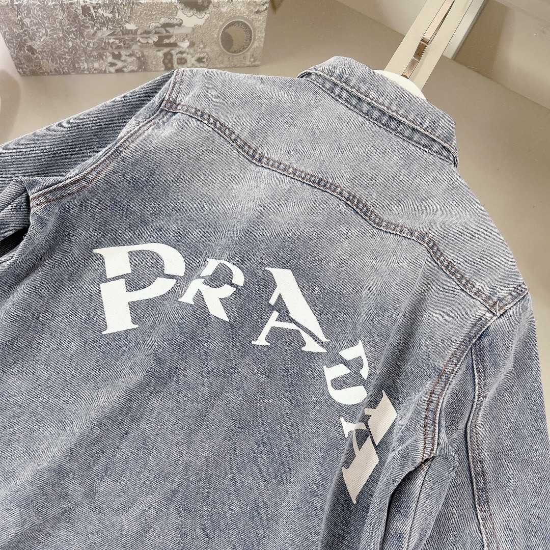 Prada T-shirt, denim jacket and pants 3-piece set