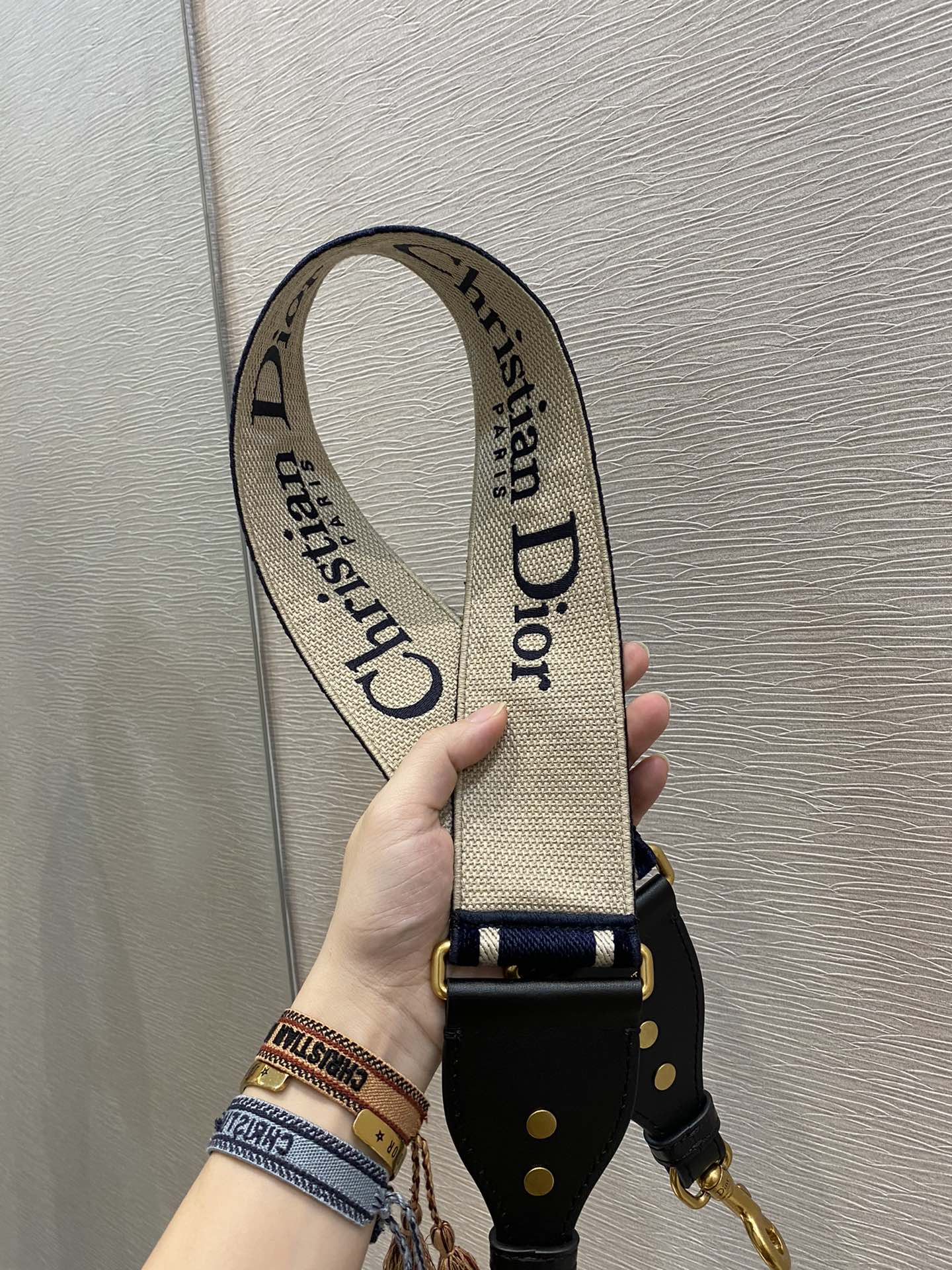 Dior Velvet Collection letter wide shoulder strap