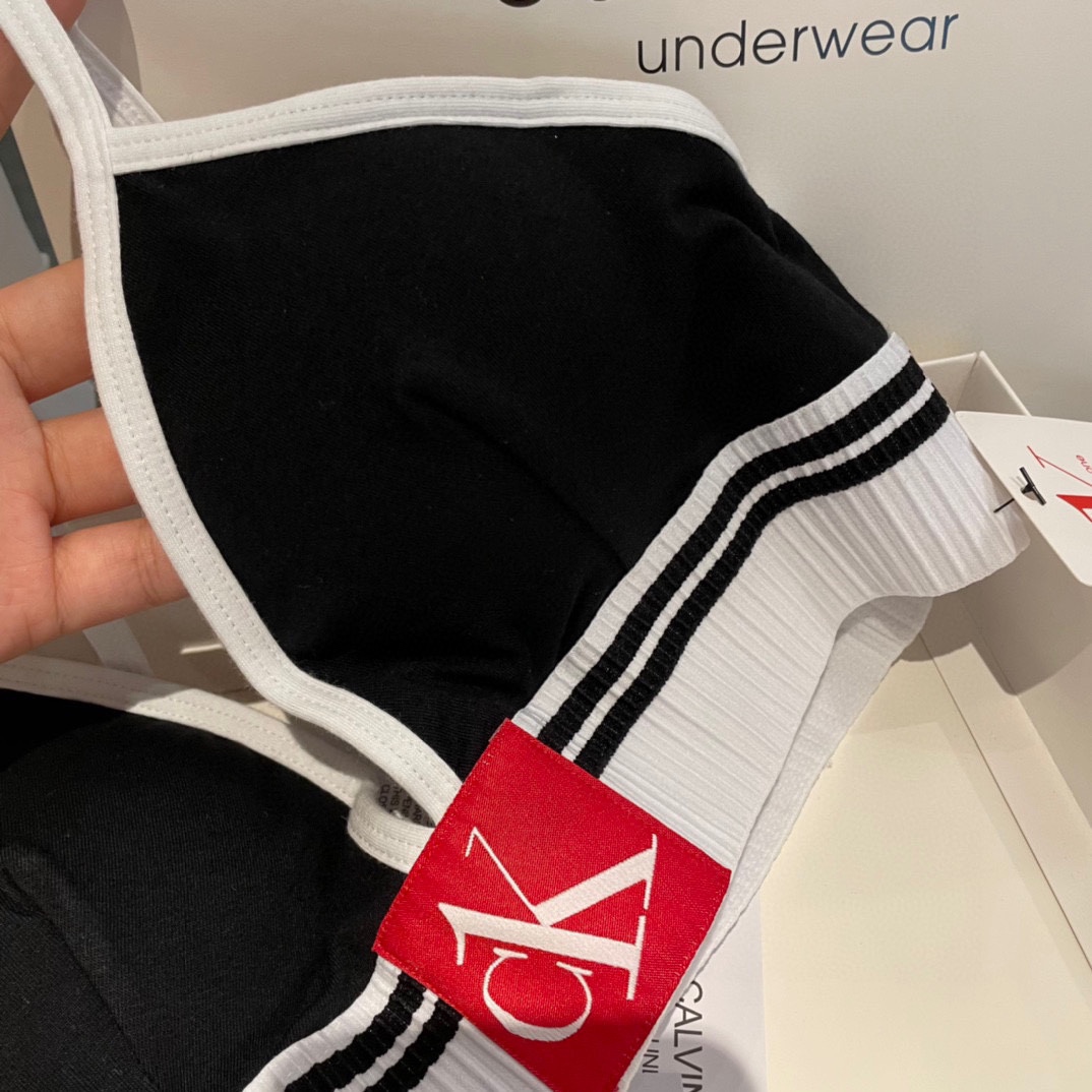 Ck Underwear Women Steelless Triangle Cup with Bra Pads Sexy Sports Bra Low Waist Ck Briefs Bikini Swimwear