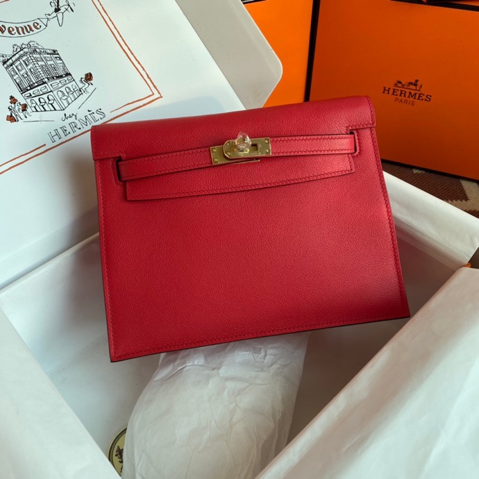 Kelly DanSe evercolor leather big red gold and silver buckle in stock