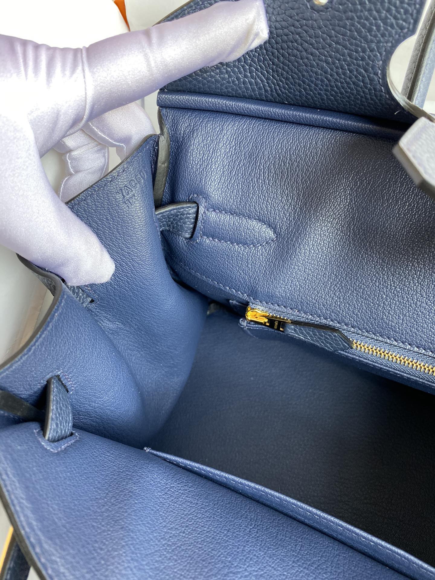 Birkin 25/30/35cm imported Togo leather dark blue gold buckle