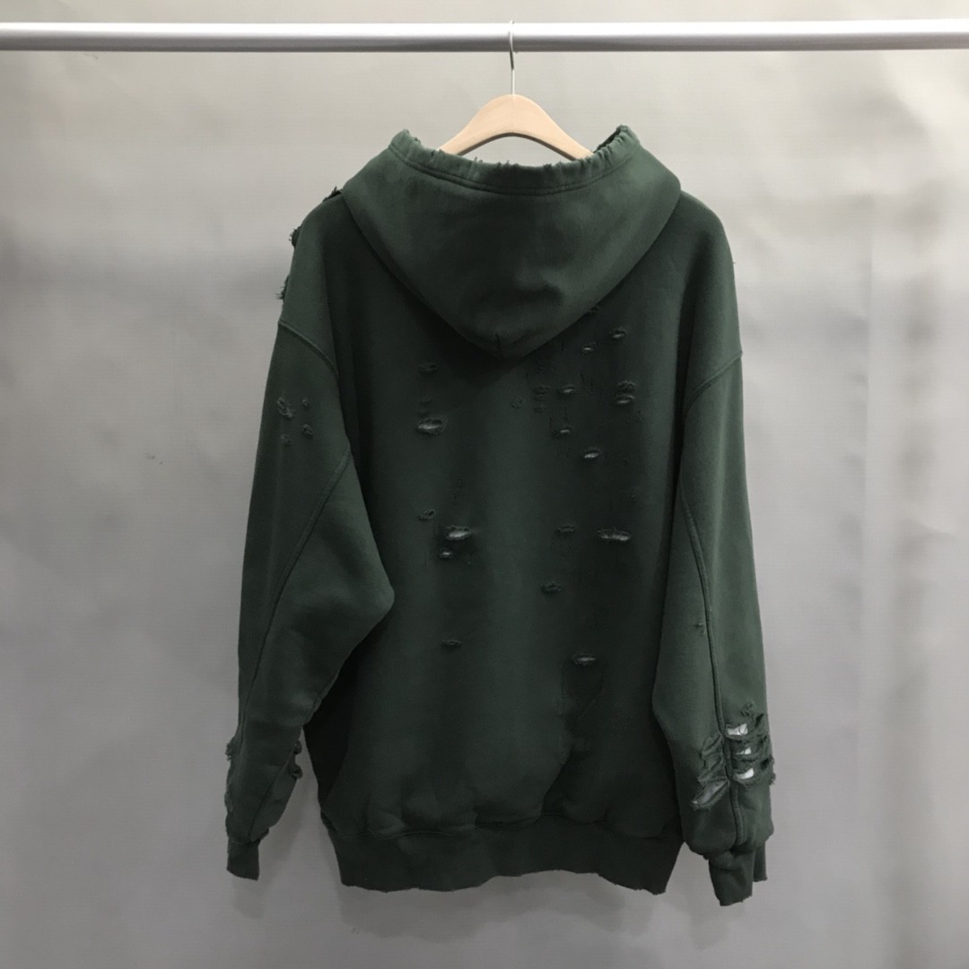 Balenciaga ripped double layer hoodie