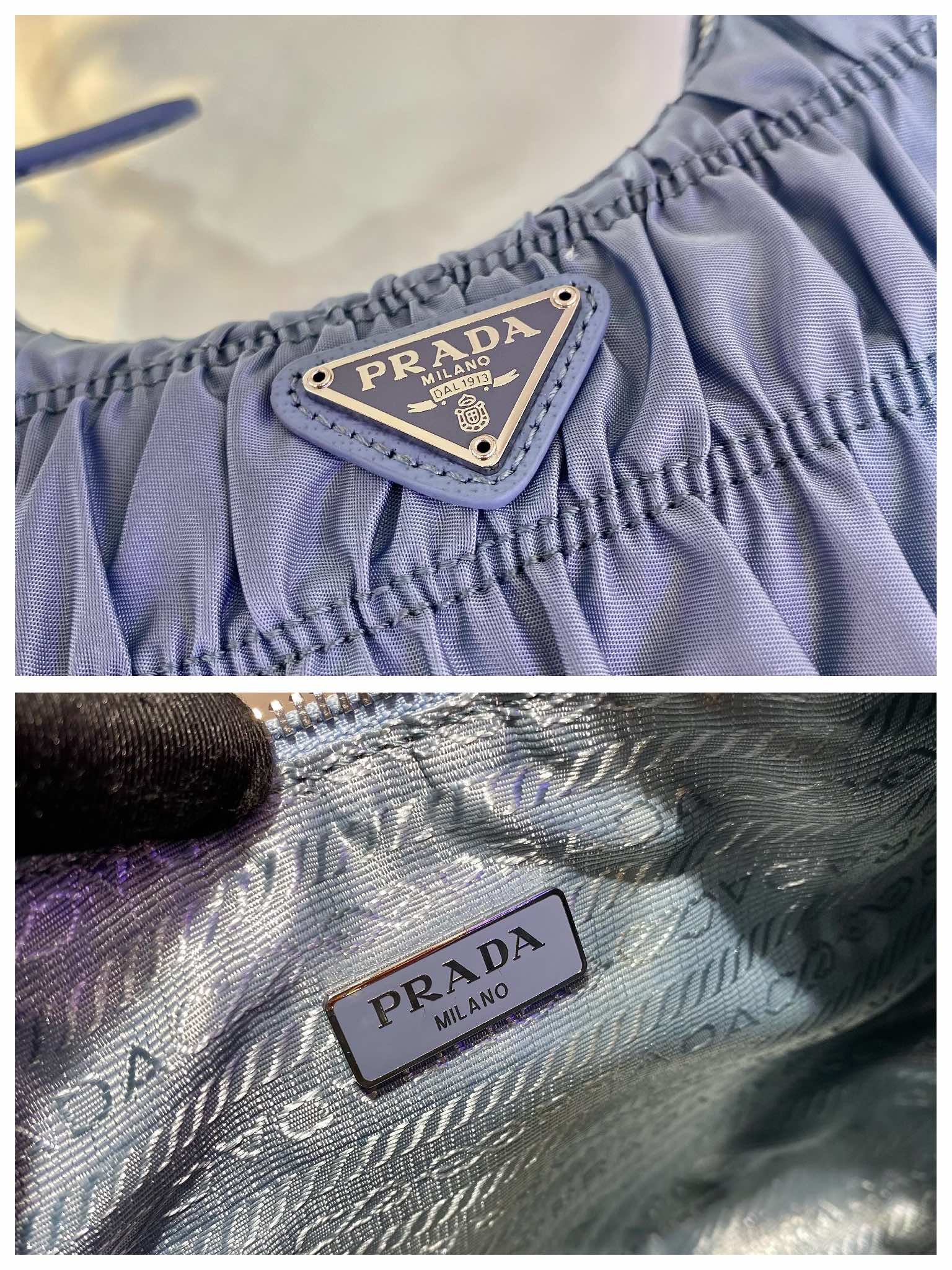 𝐏𝐑𝐀𝐃𝐀 nylon crinkle Hobo underarm bag