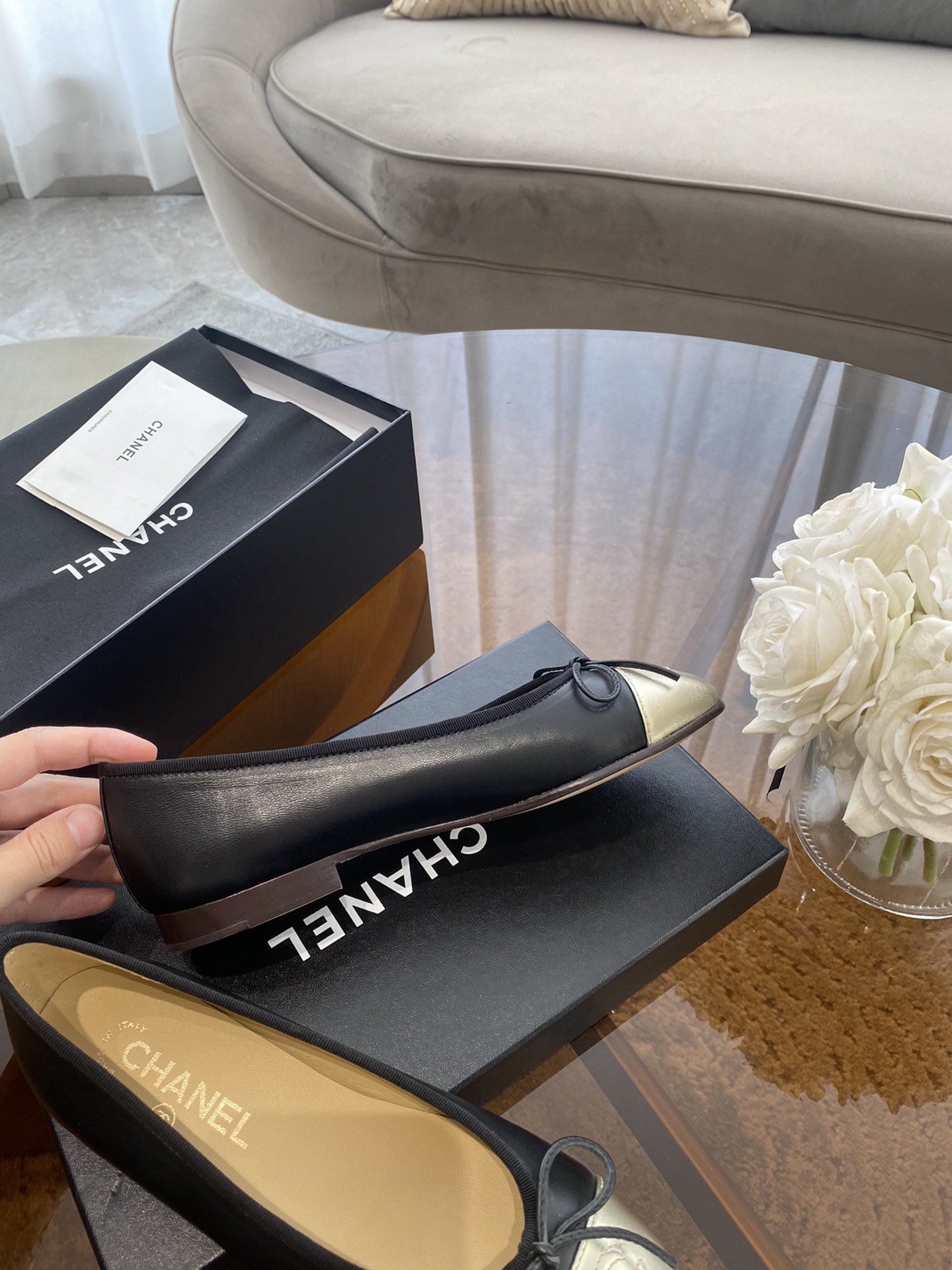 CHANEL ballet shoes Imported custom leather Italy imported leather outsole