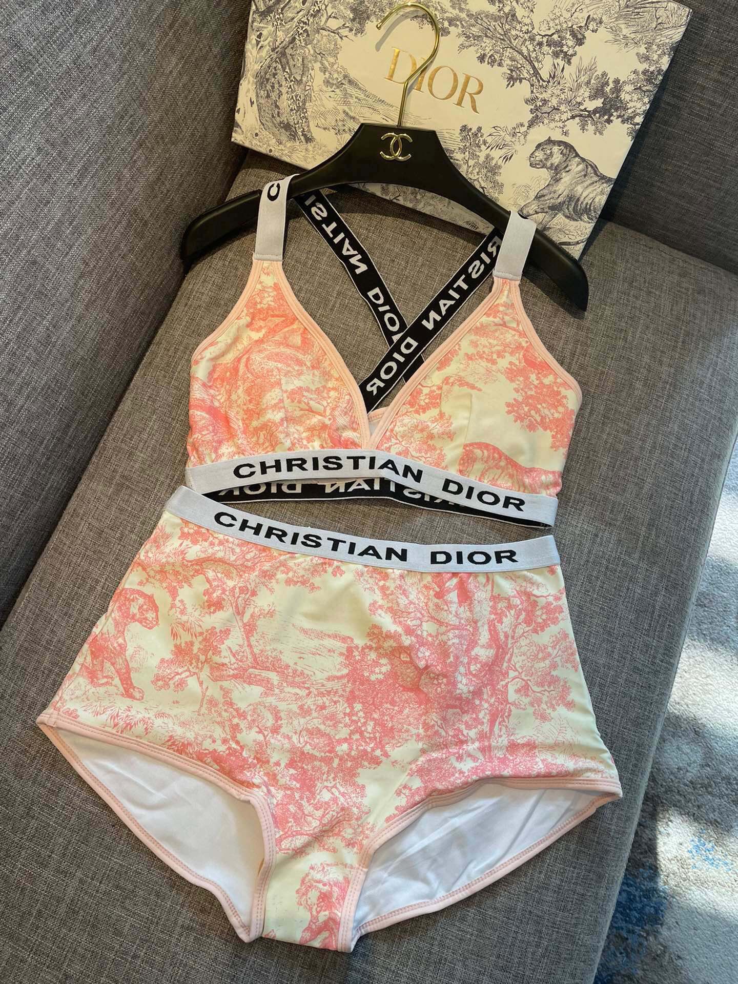 Dior split bikini swimming costume