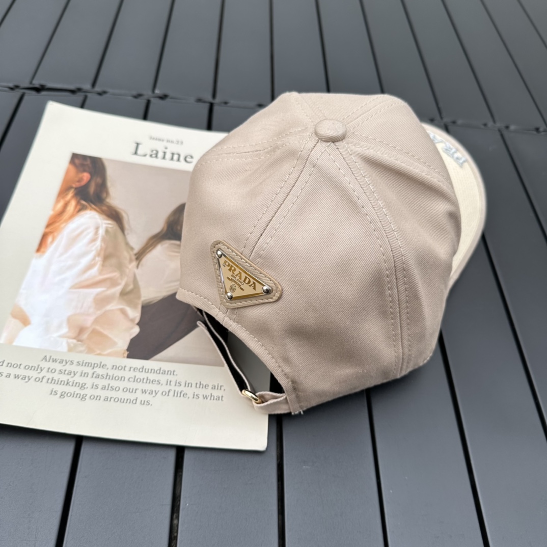 prada classic triangle logo baseball cap