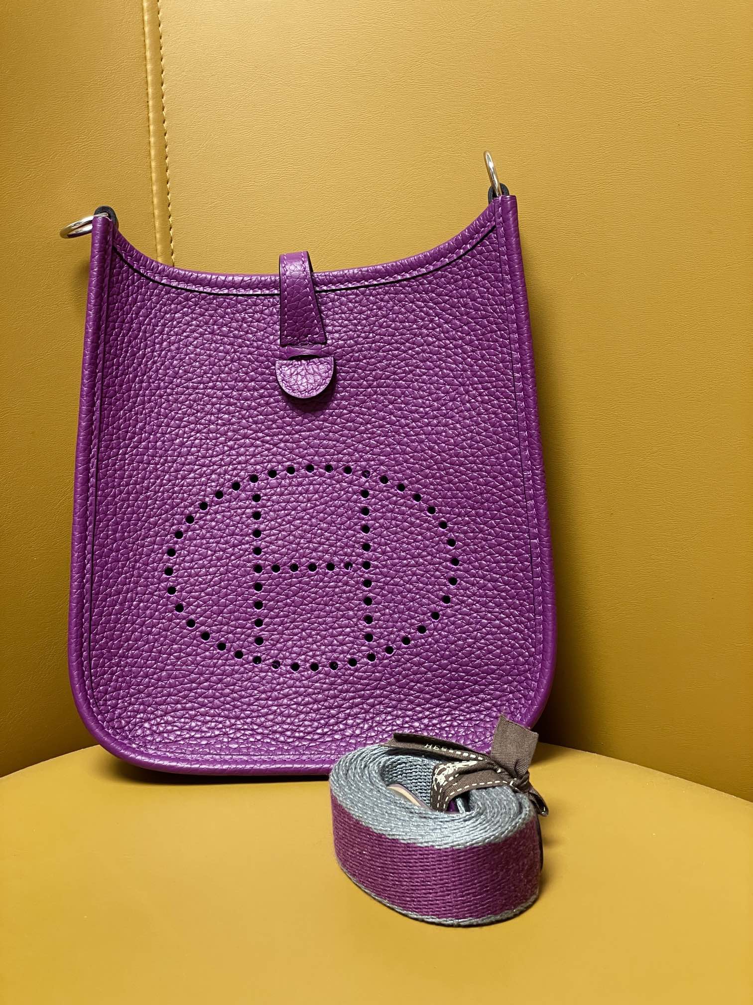 Mini evelyn anemone purple tc leather