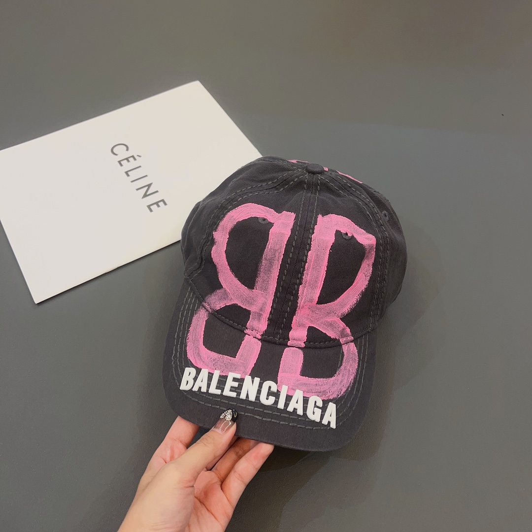 BALENCIAGA-bb printing baseball cap