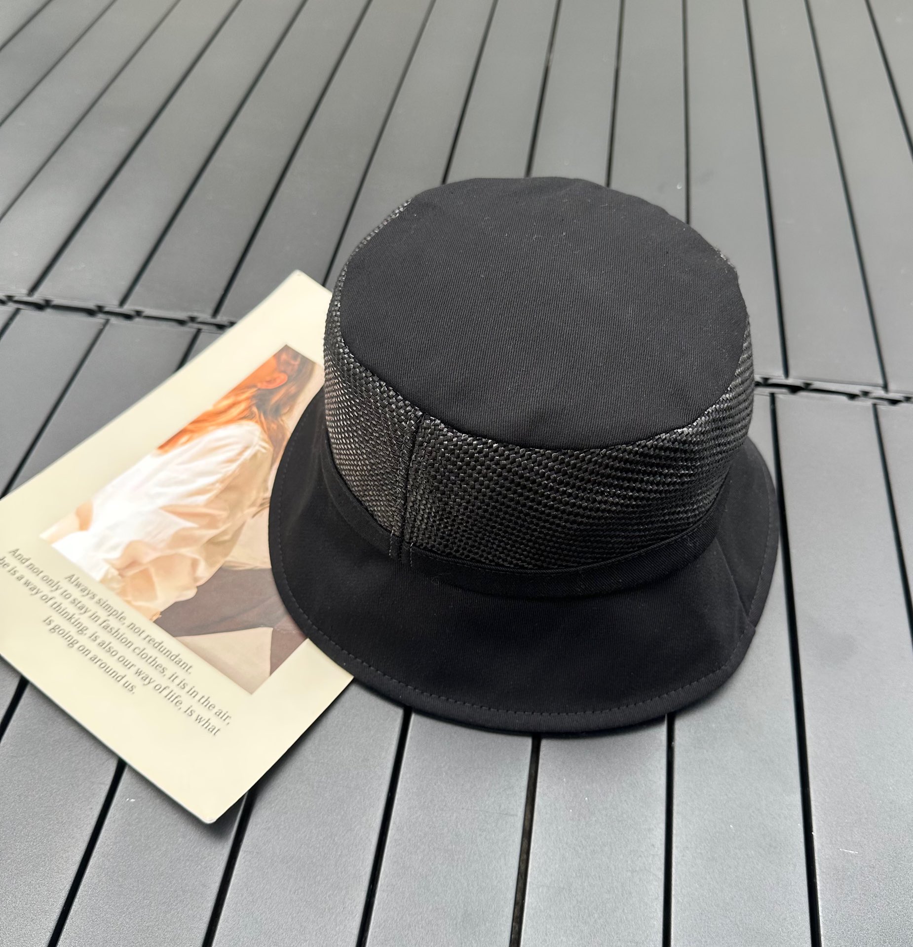 prada classic triangle bucket hat
