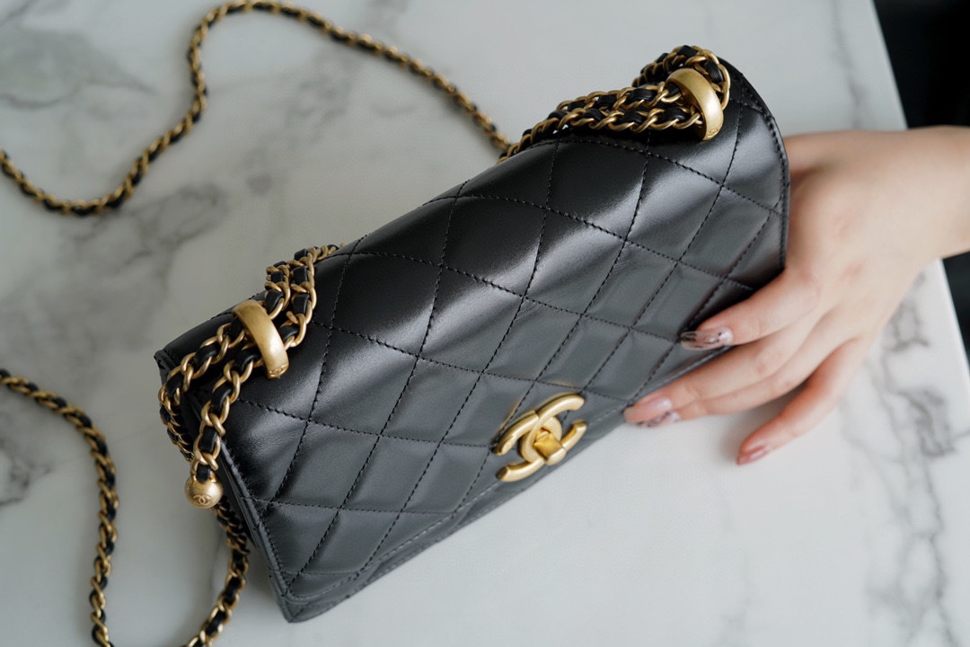 𝗖𝗛𝗔𝗘𝗡𝗟✦ 2021 Advanced Handcraft Workshop Double Golden Ball 𝗖𝗳 𝗠𝗶𝗻𝗶 𝟐𝟐𝐜𝐦 Black👰