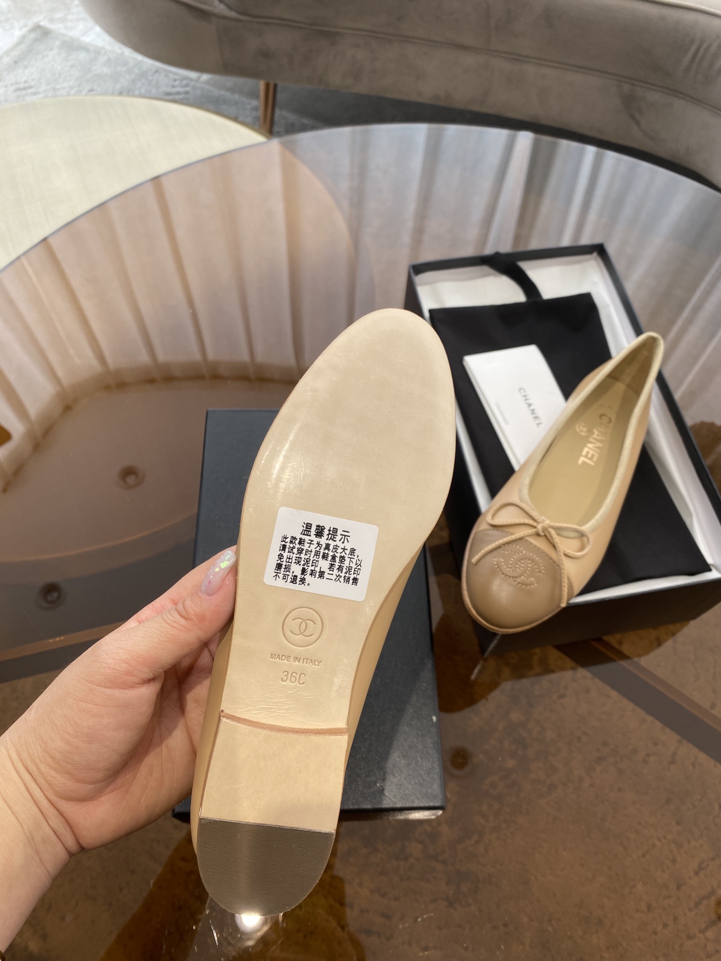 CHANEL ballet shoes Imported custom leather Italy imported leather outsole