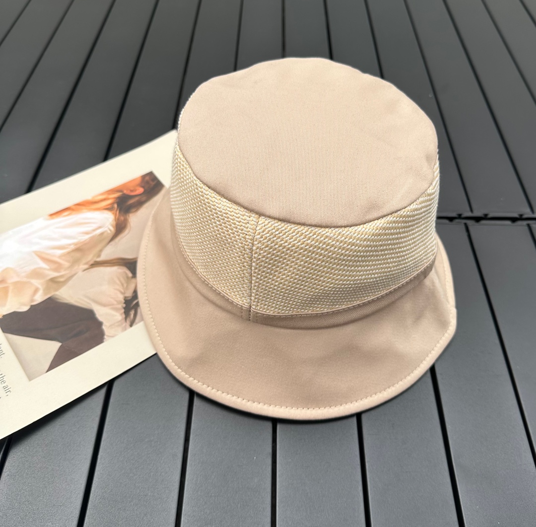 prada classic triangle bucket hat