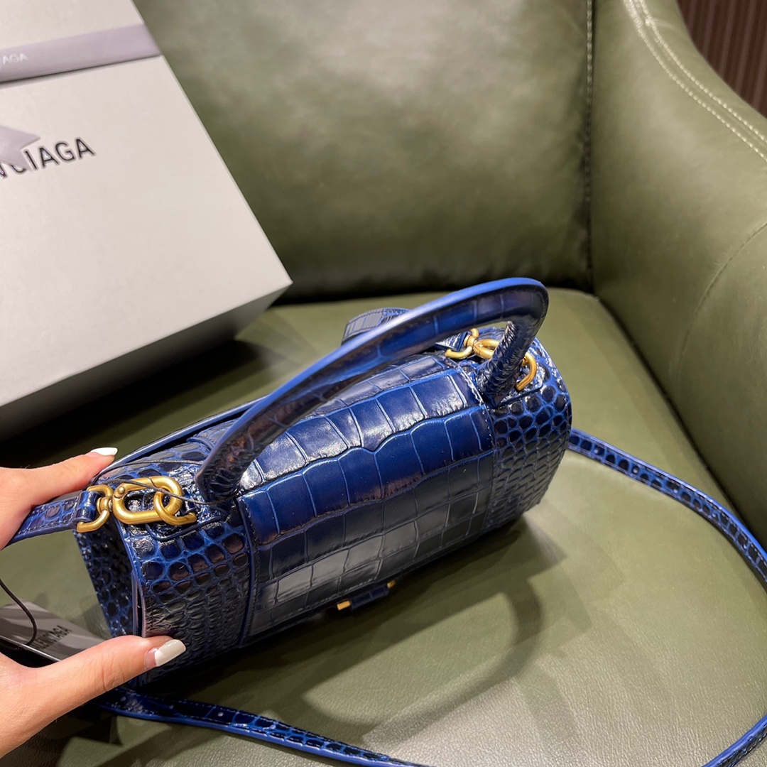 BALENCIAGA 𝐇𝐨𝐮𝐫𝐠𝐥𝐚𝐬𝐬𝐬 𝐒 crocodile-textured cowhide