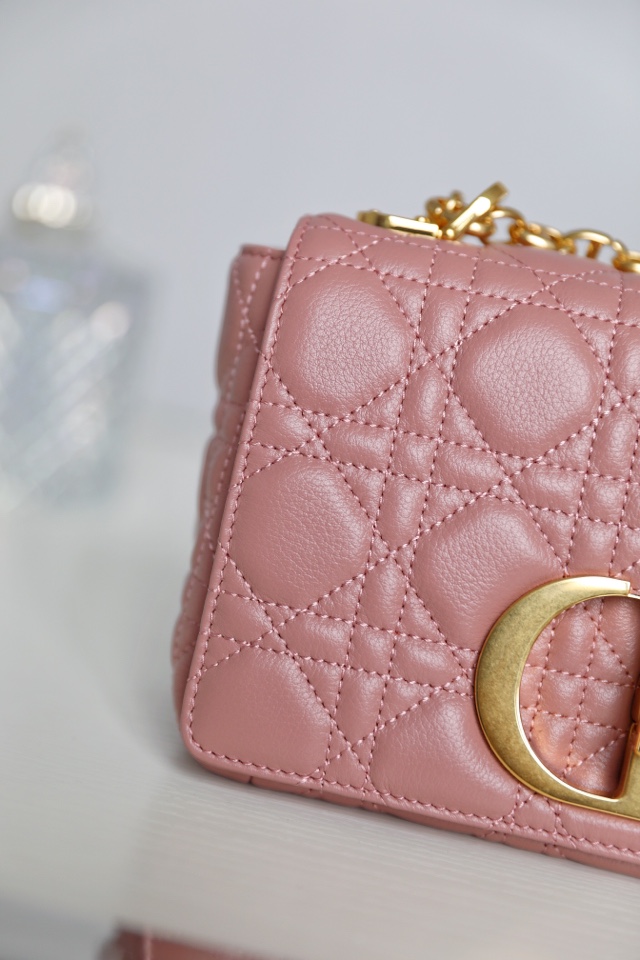 DlOR CARO】Pink Soft cow leather rattan check DR-091