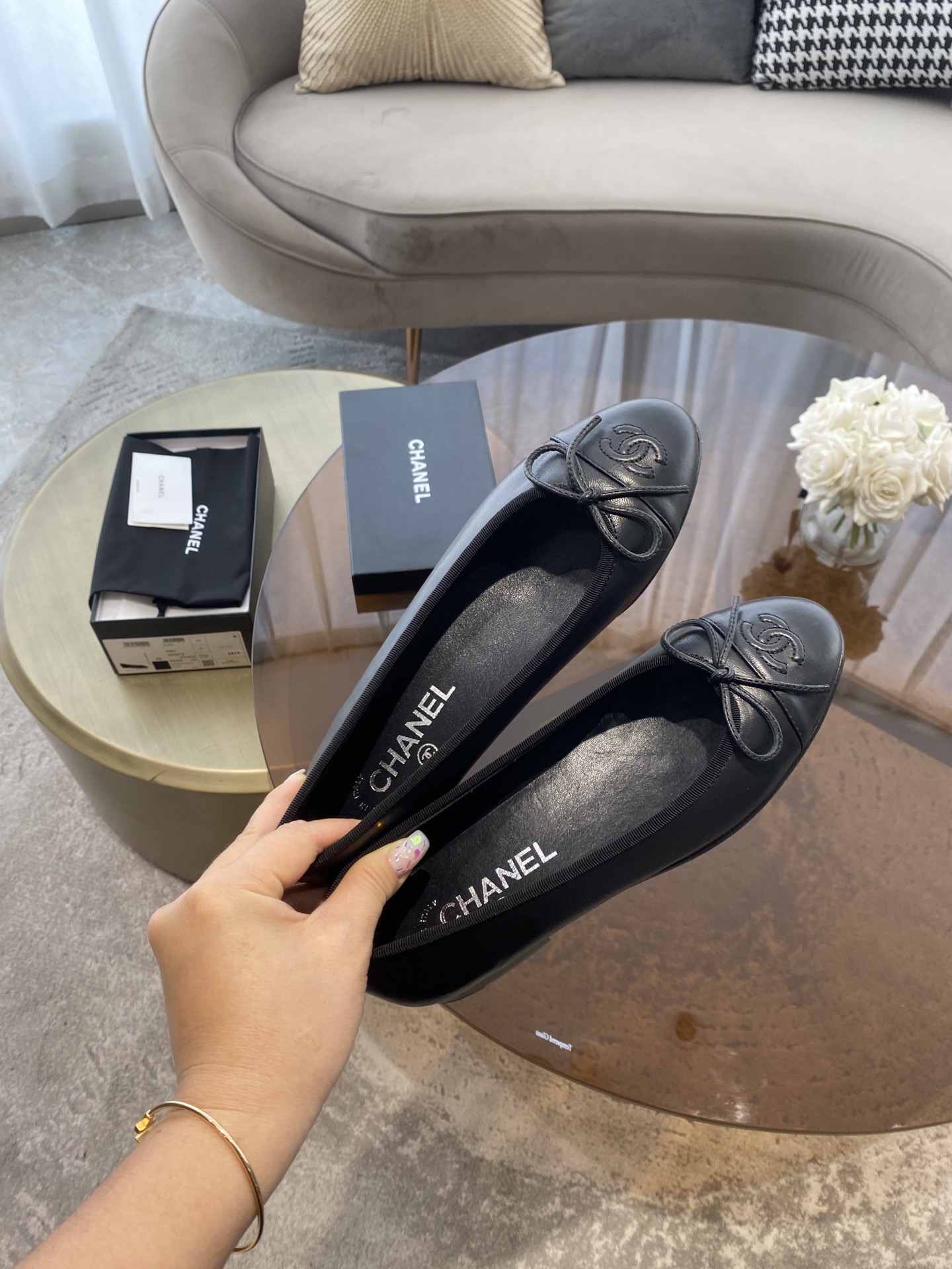 CHANEL ballet shoes Imported custom leather Italy imported leather outsole