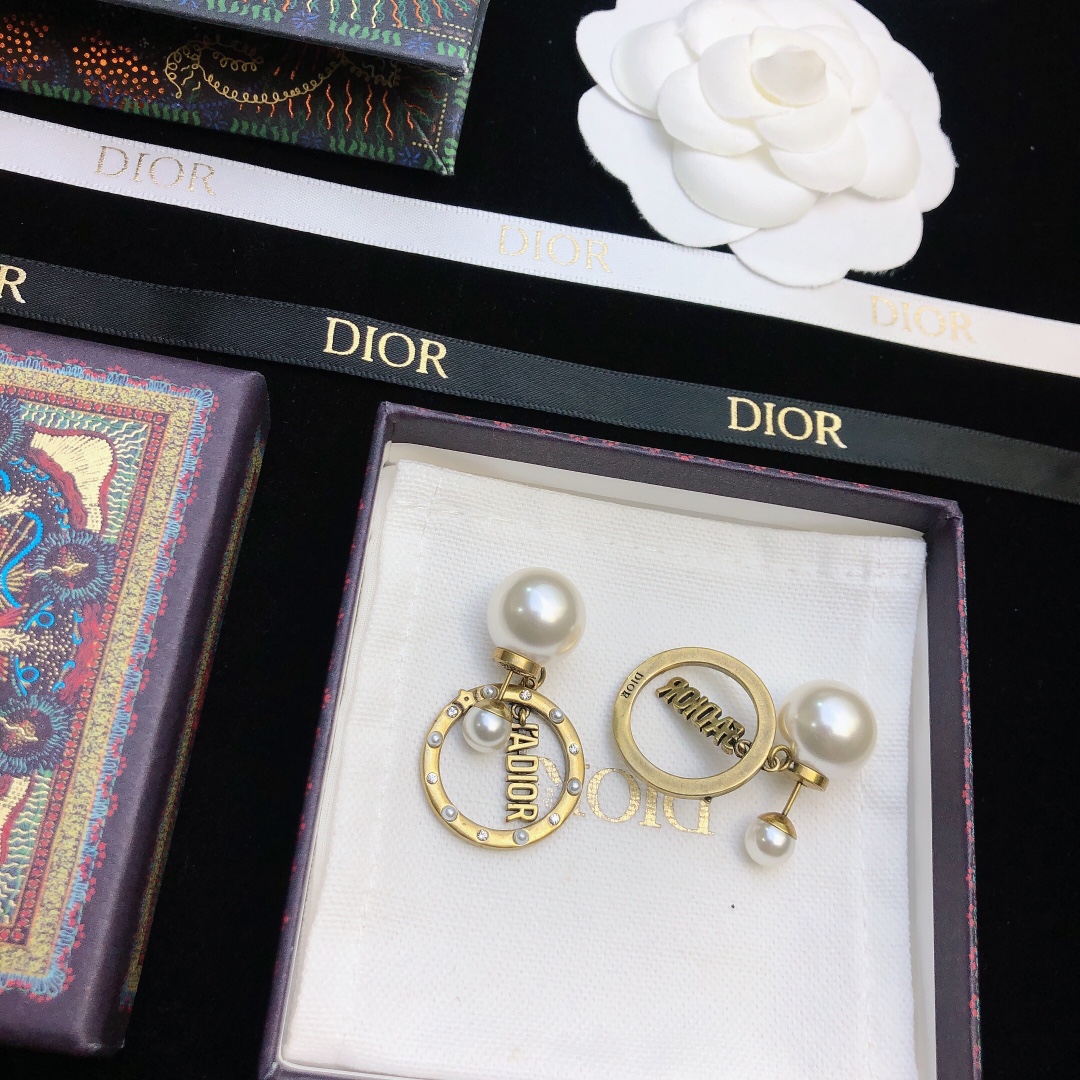 Dior Circle CD Stud Earrings