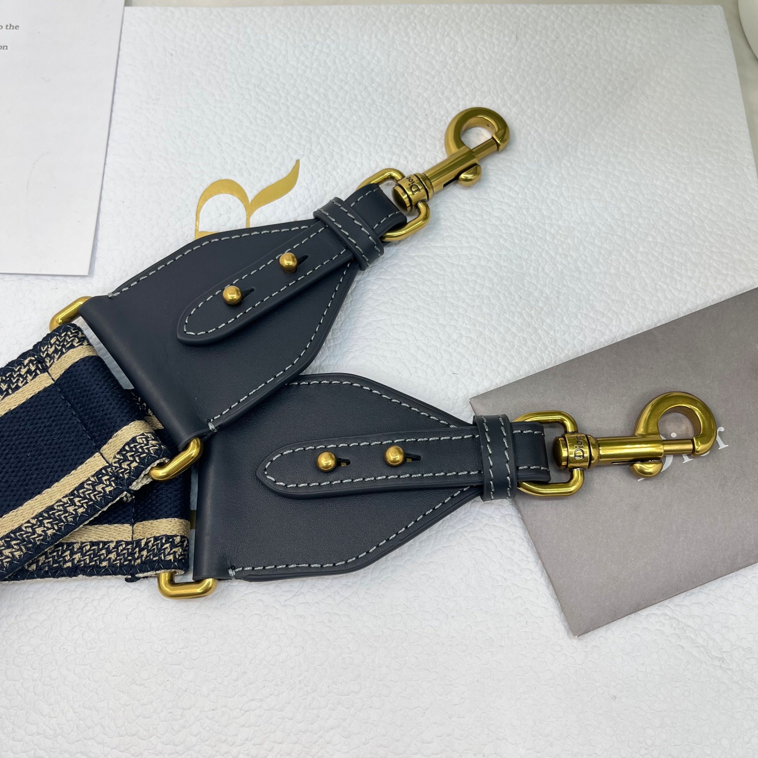 Dior letter blue shoulder strap